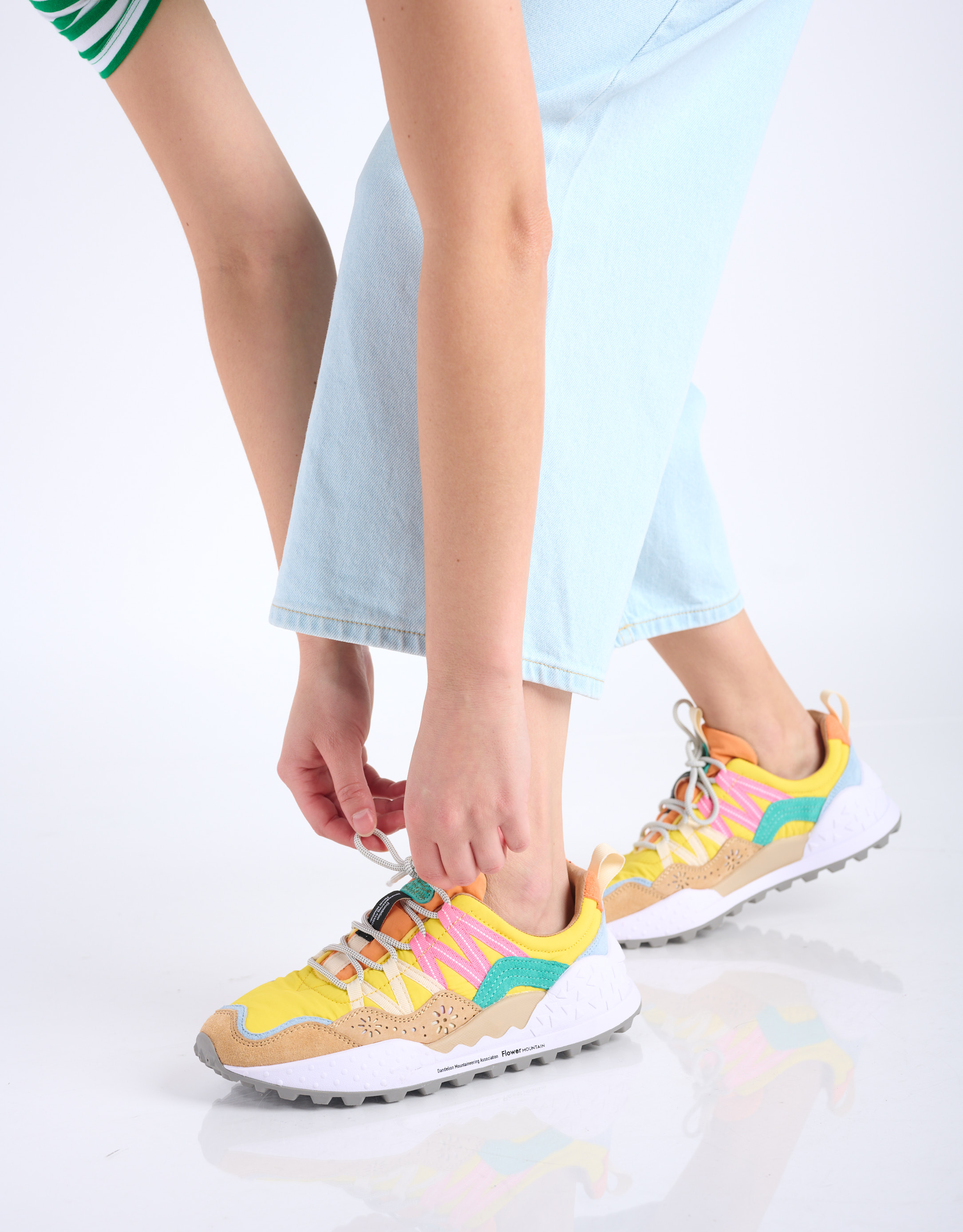 נעלי נשים - Flower Mountain - סניקרס צבעוניות WASHI - צהוב2