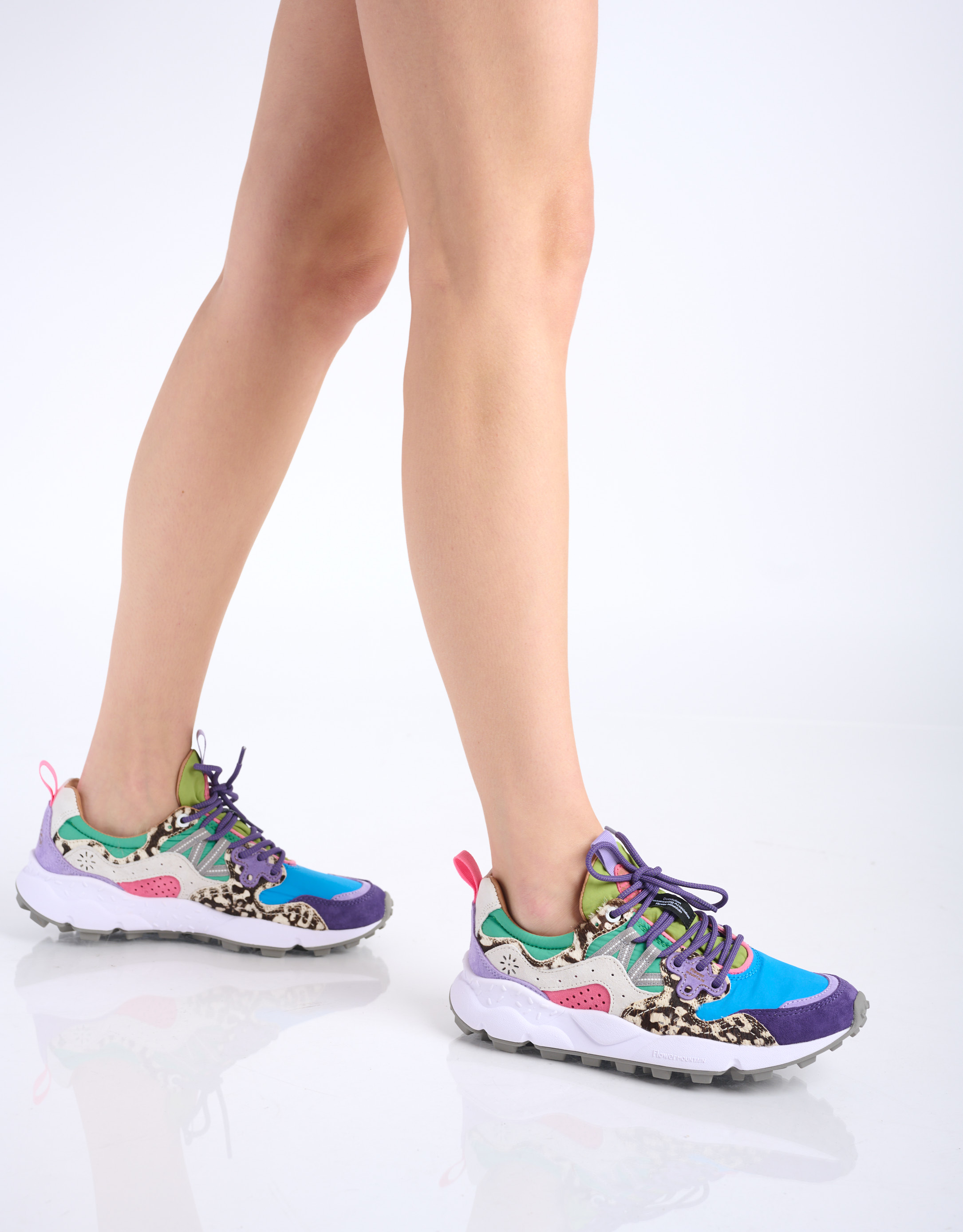 נעלי נשים - Flower Mountain - סניקרס מנומרות YAMANO 3 - סגול   כחול3