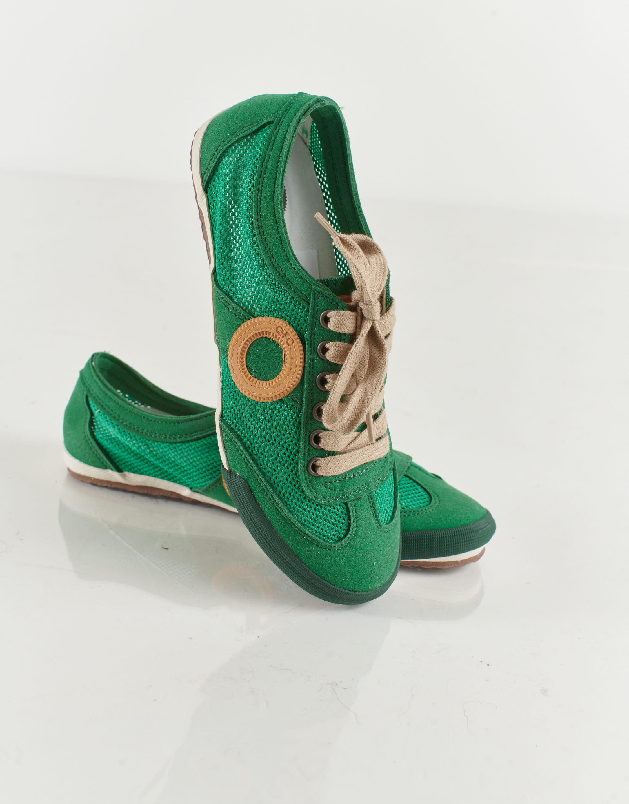 נעלי נשים - Aro - סניקרס JOANETA VEGAN - ירוק   כתום2