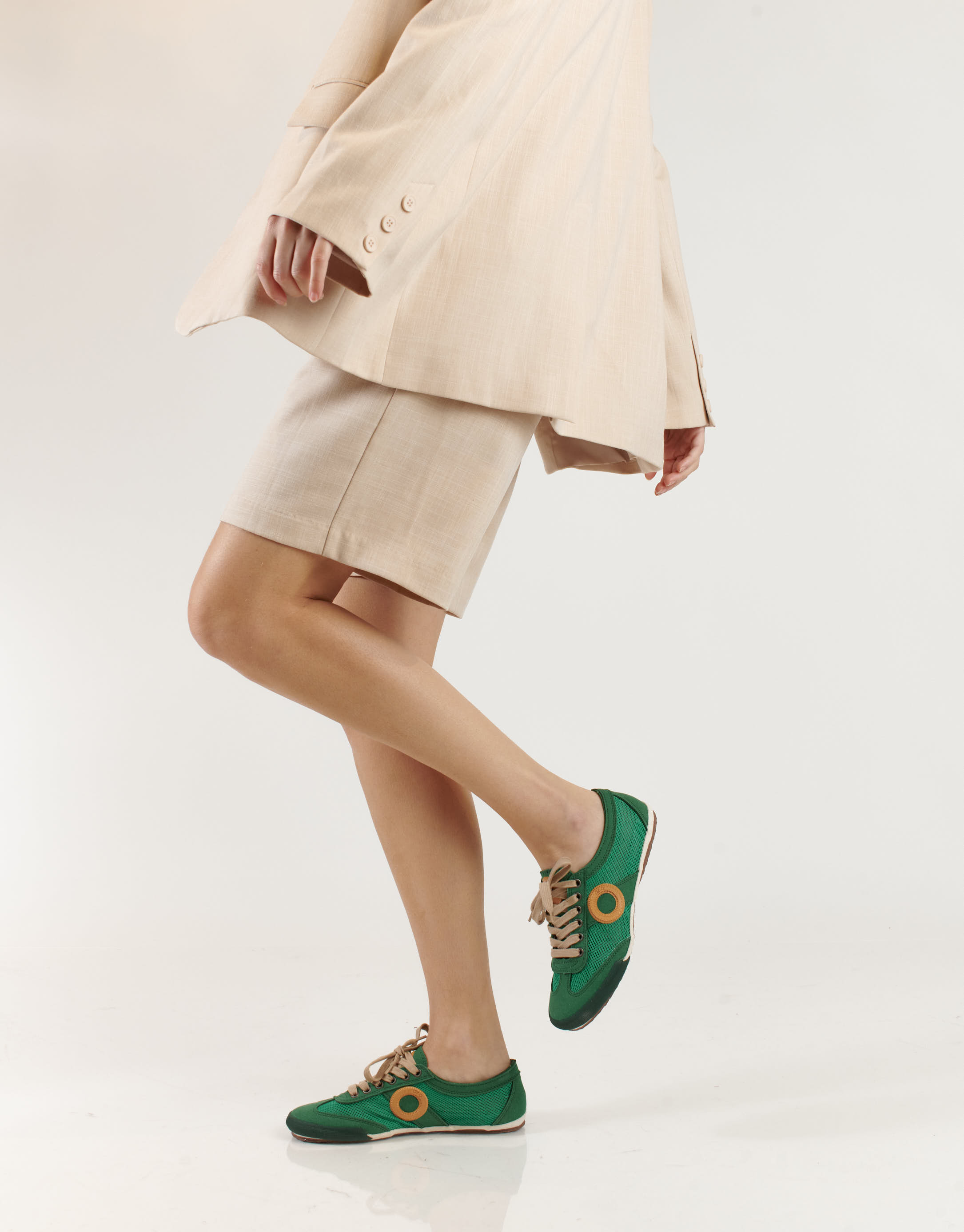 נעלי נשים - Aro - סניקרס JOANETA VEGAN - ירוק   כתום4