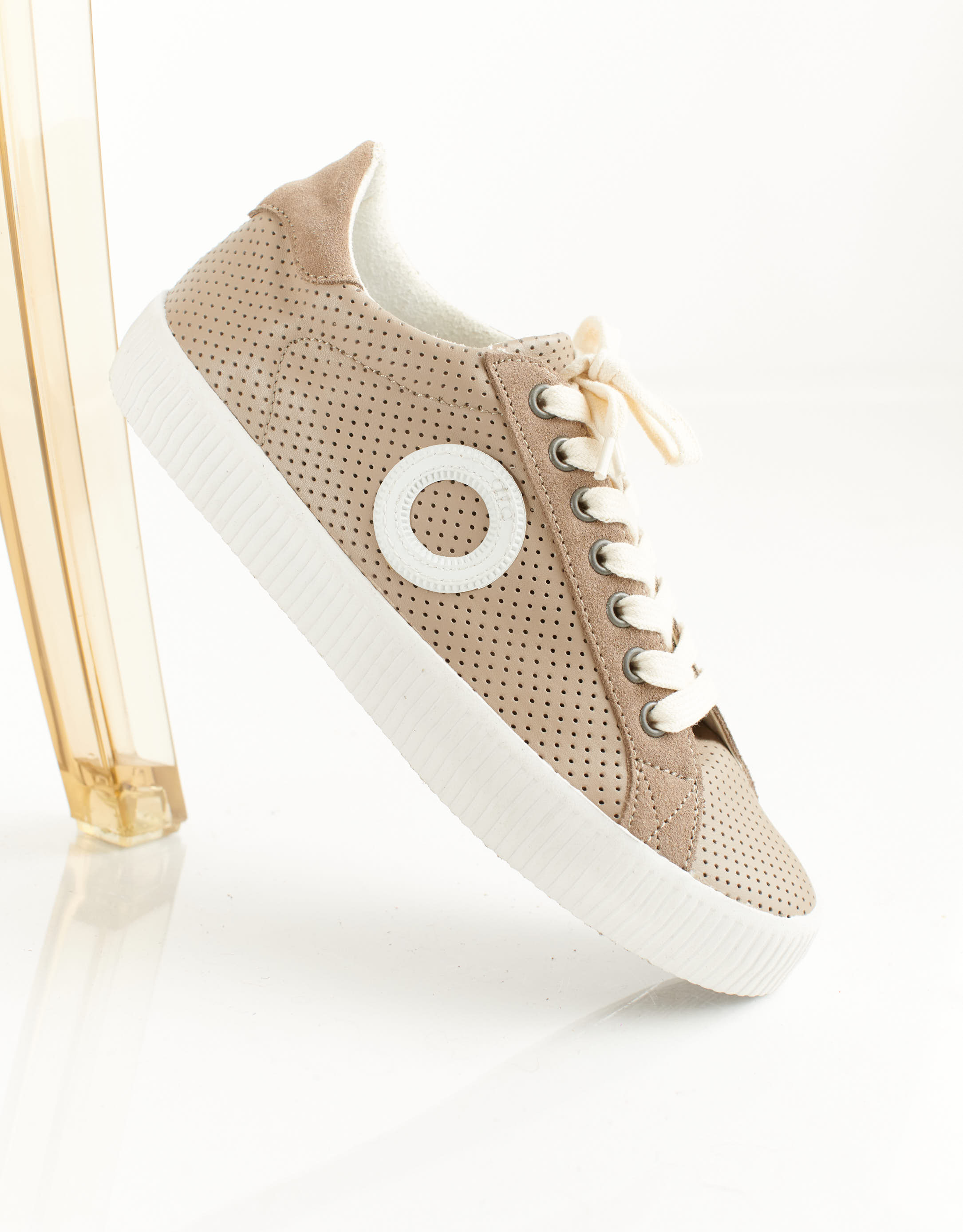 נעלי נשים - Aro - סניקרס עור TIM - חום בהיר2