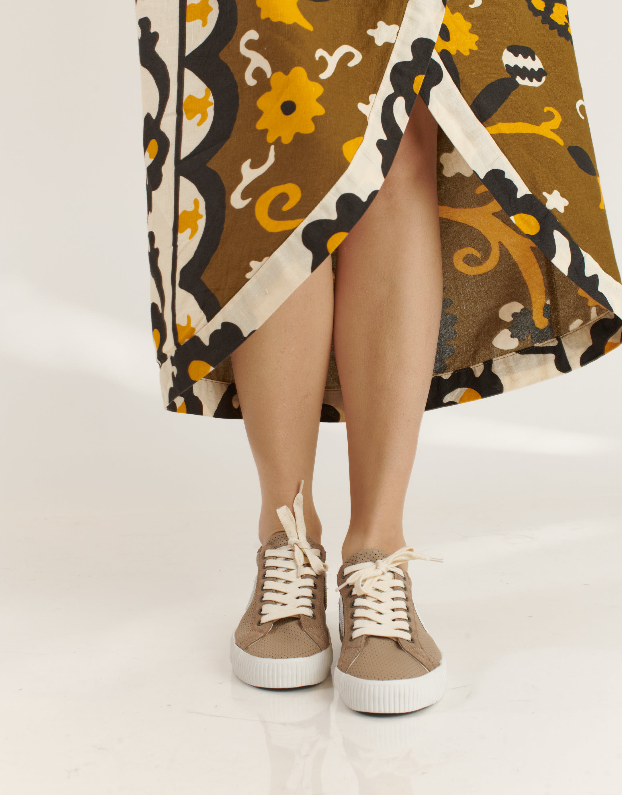 נעלי נשים - Aro - סניקרס עור TIM - חום בהיר3