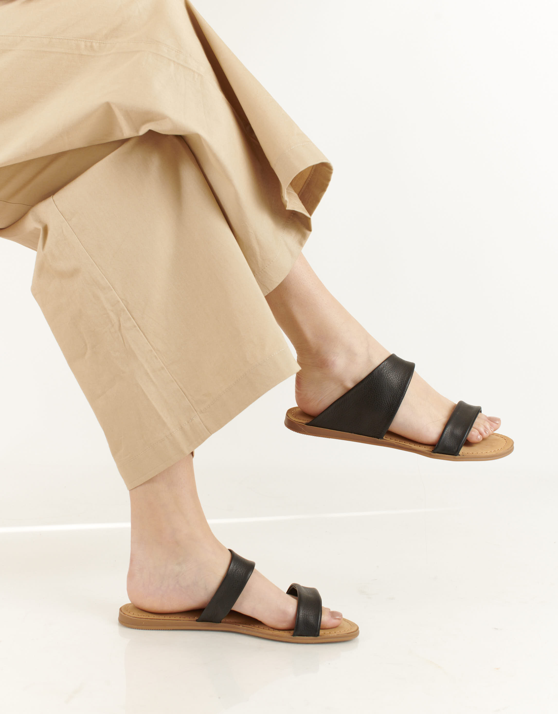 נעלי נשים - Salt+Umber - כפכפי עור TIVOLI - שחור3