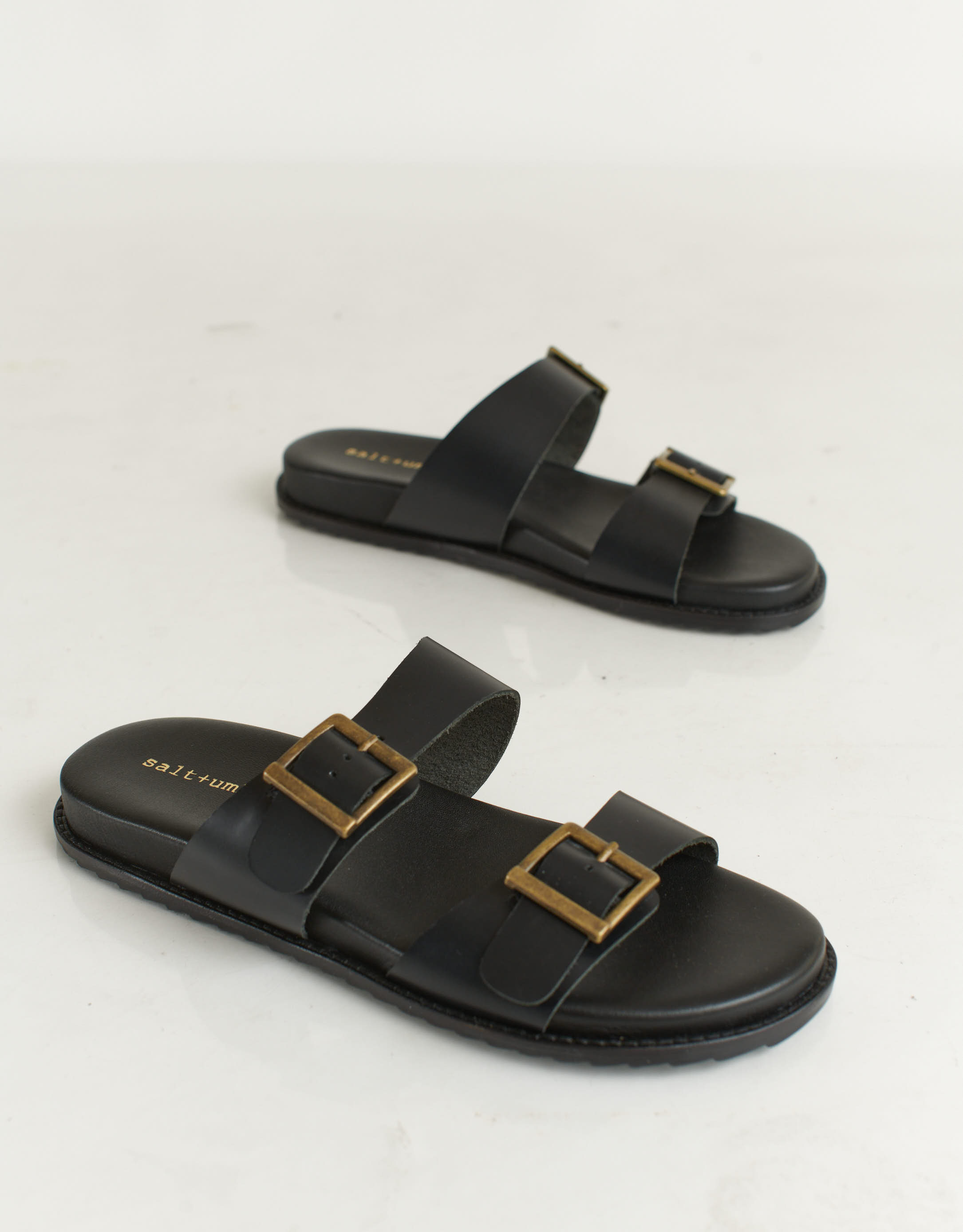 נעלי נשים - Salt+Umber - כפכפי עור ENID - שחור4