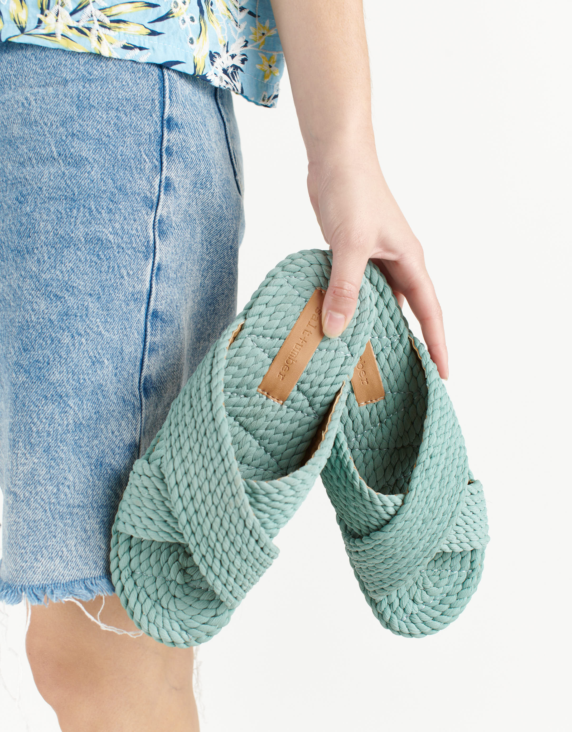 נעלי נשים - Salt+Umber - כפכפים SARAYA - תכלת4