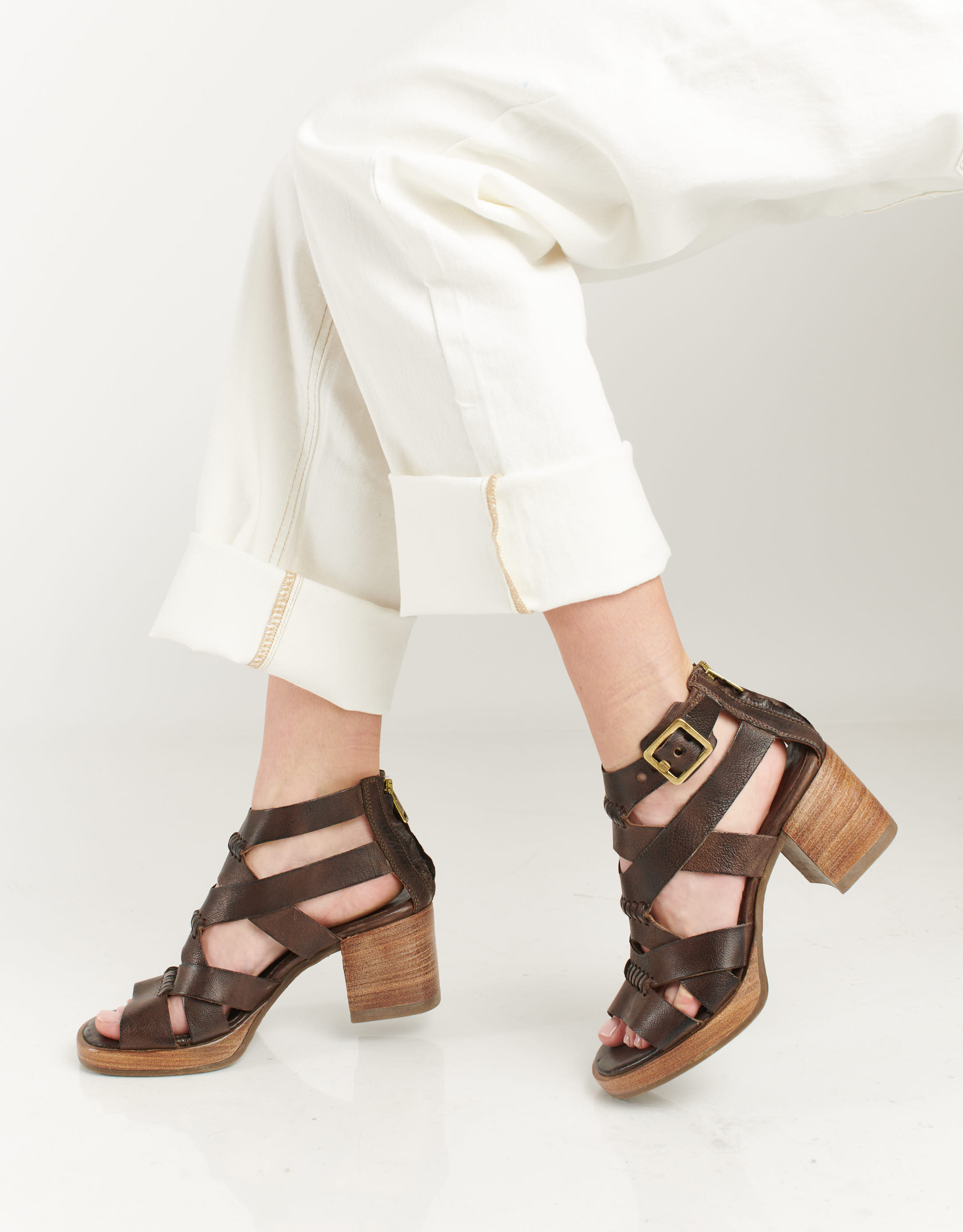 נעלי נשים - A.S. 98 - סנדלי עקב גבוהים ALSHA - חום