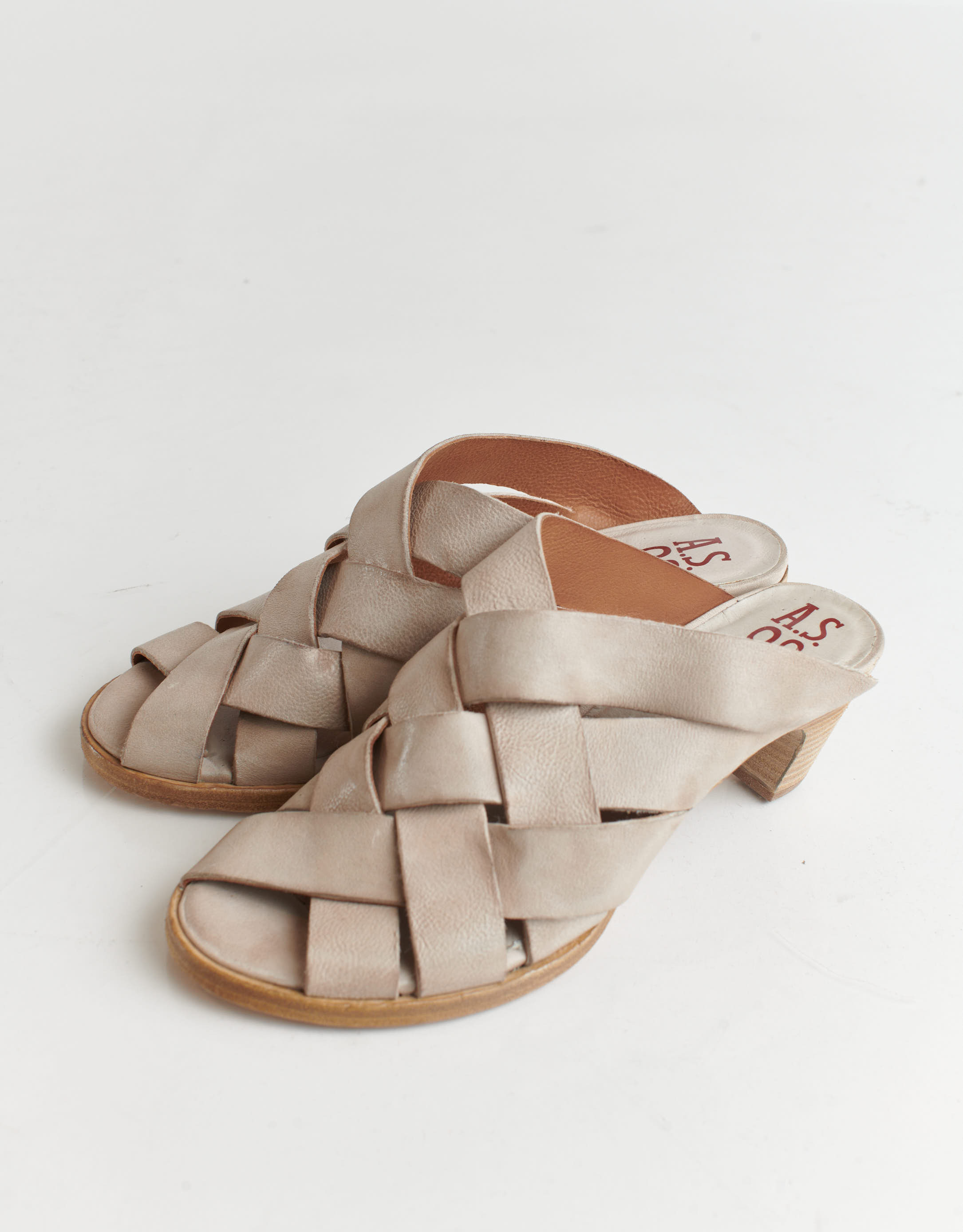 נעלי נשים - A.S. 98 - כפכפי עקב BANANA - בז'