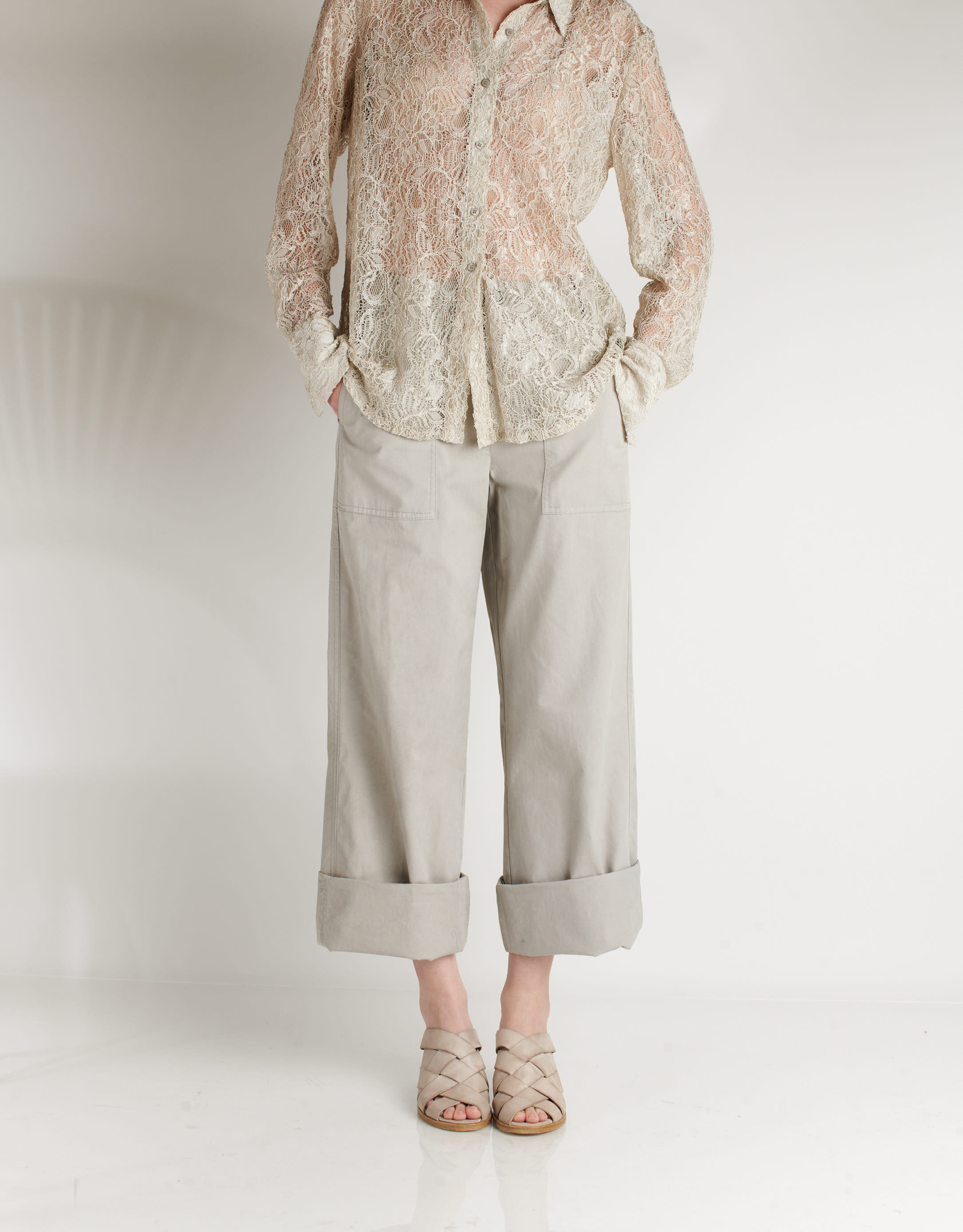 נעלי נשים - A.S. 98 - כפכפי עקב BANANA - בז'4