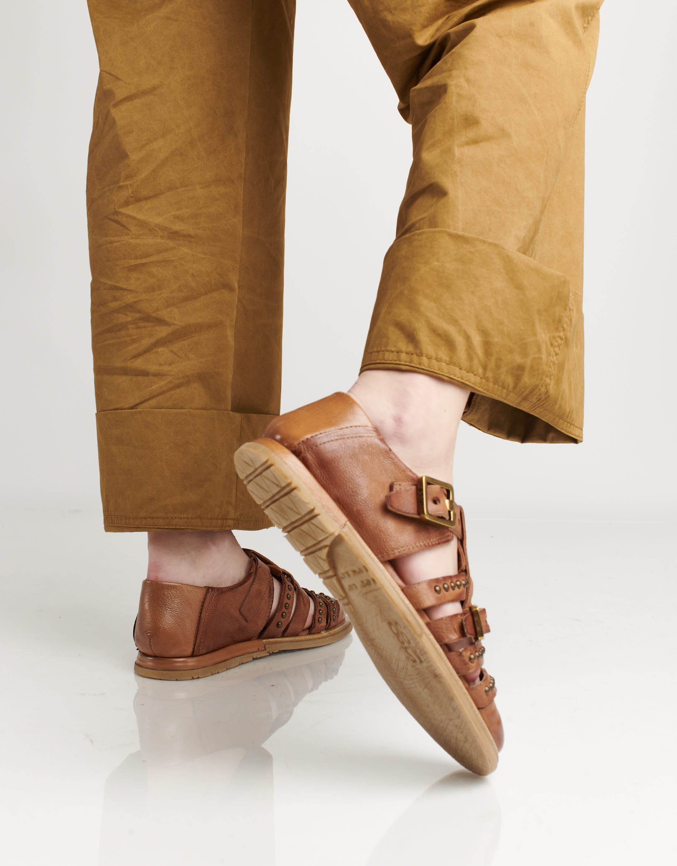 נעלי נשים - A.S. 98 - סנדלים שטוחים TAMU - חום4