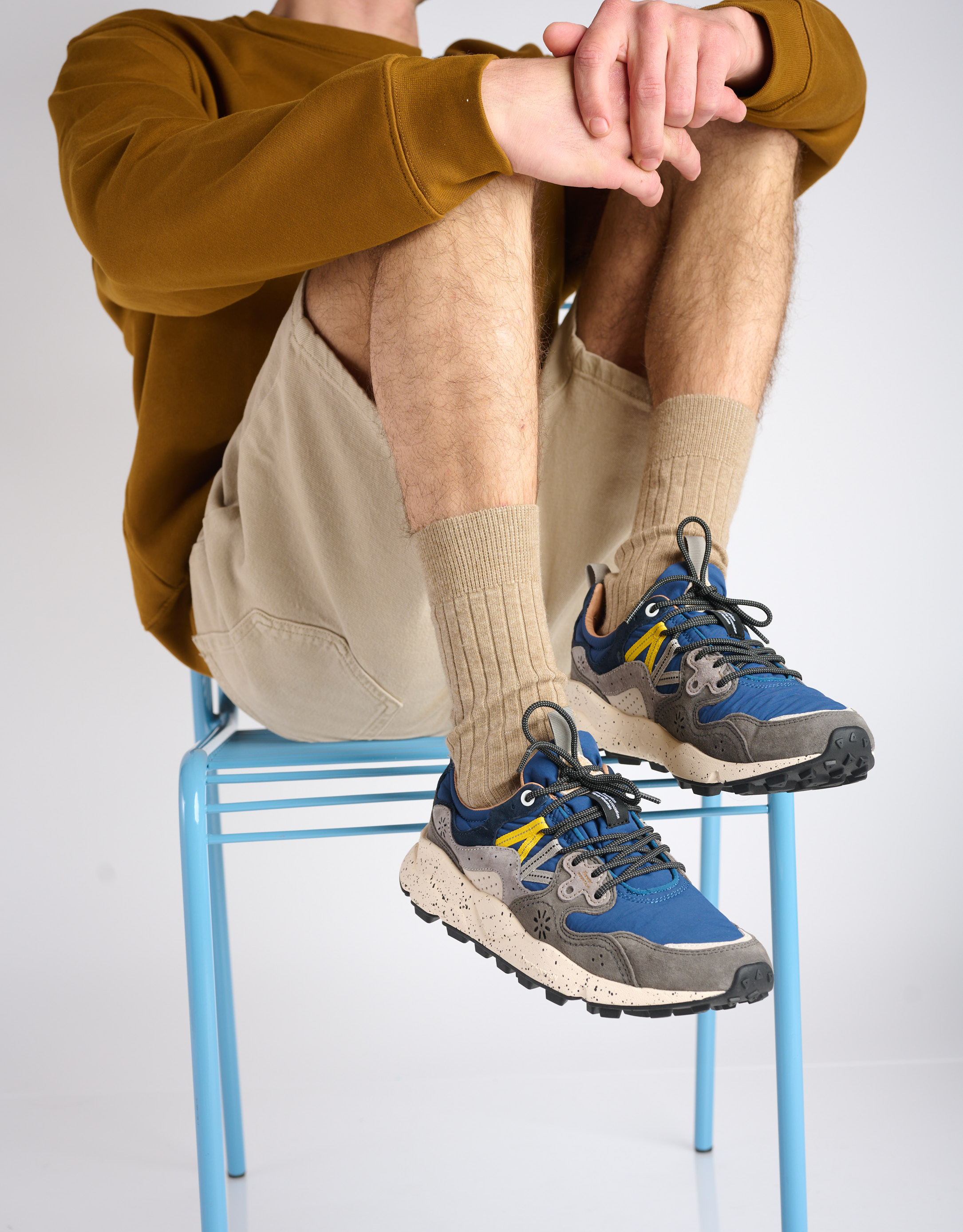 נעלי גברים - Flower Mountain - סניקרס צבעוניות YAMANO - כחול   אפור1