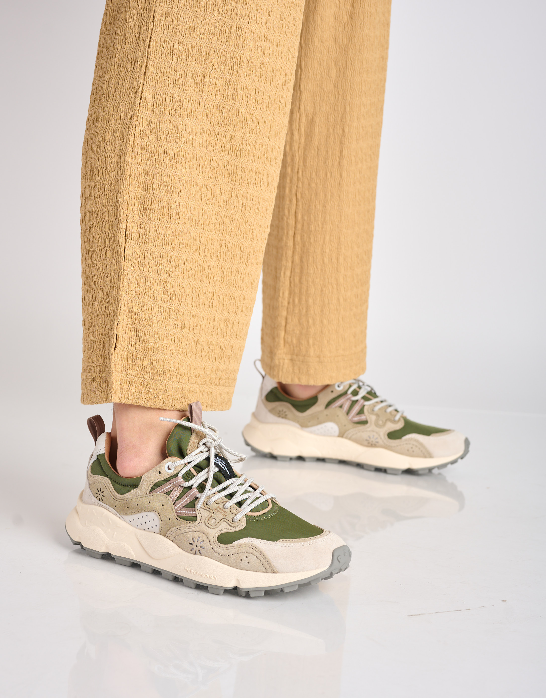 נעלי גברים - Flower Mountain - סניקרס צבעוניות YAMANO - חאקי   אפור4
