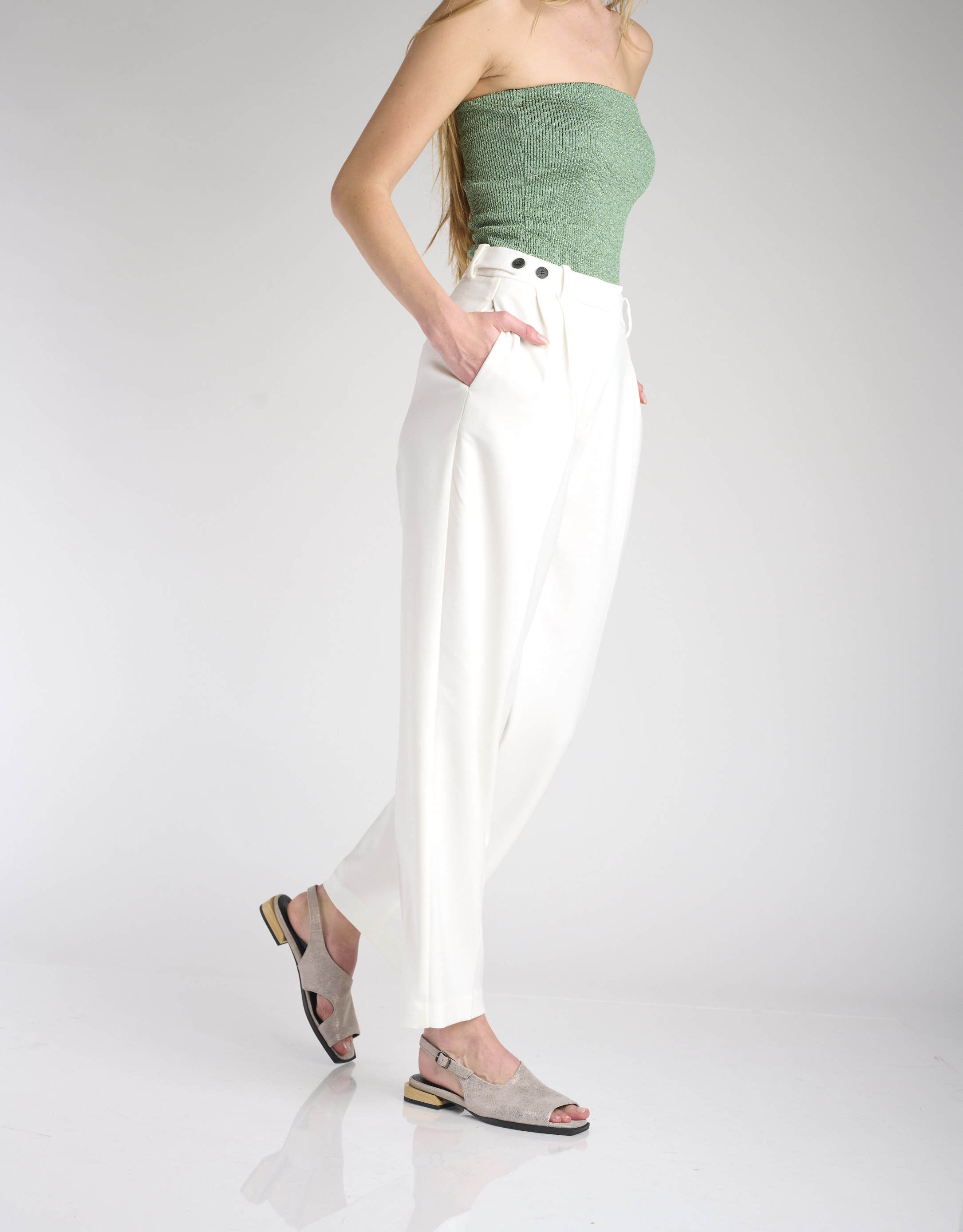 נעלי נשים - Yuko Imanishi - סנדלים שטוחים KANNA - כסף2