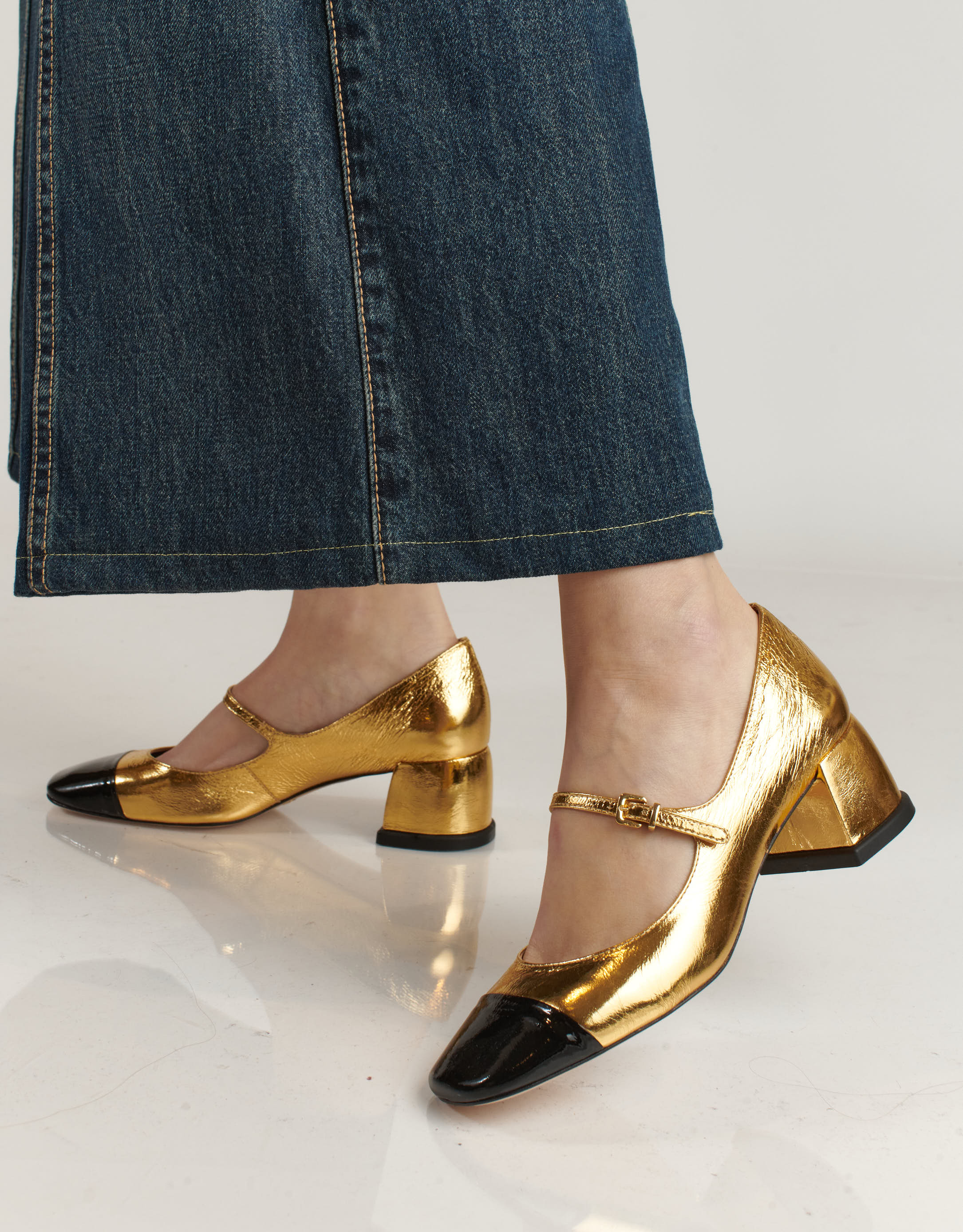 נעלי נשים - Vicenza - נעלי מרי ג'יין CARIBE - שחור   זהב3