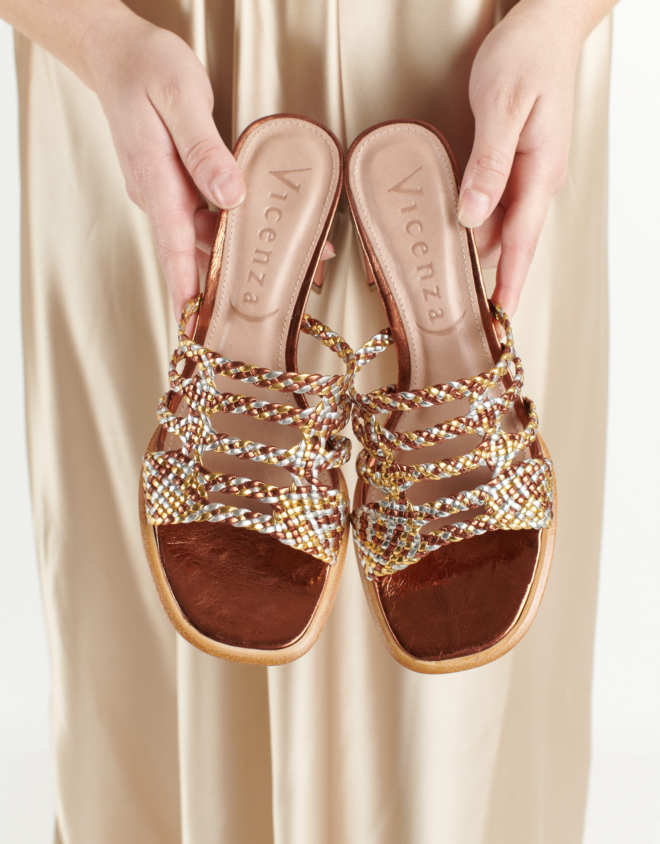 נעלי נשים - Vicenza - כפכפי עקב ANCARA - ברונזה כסף