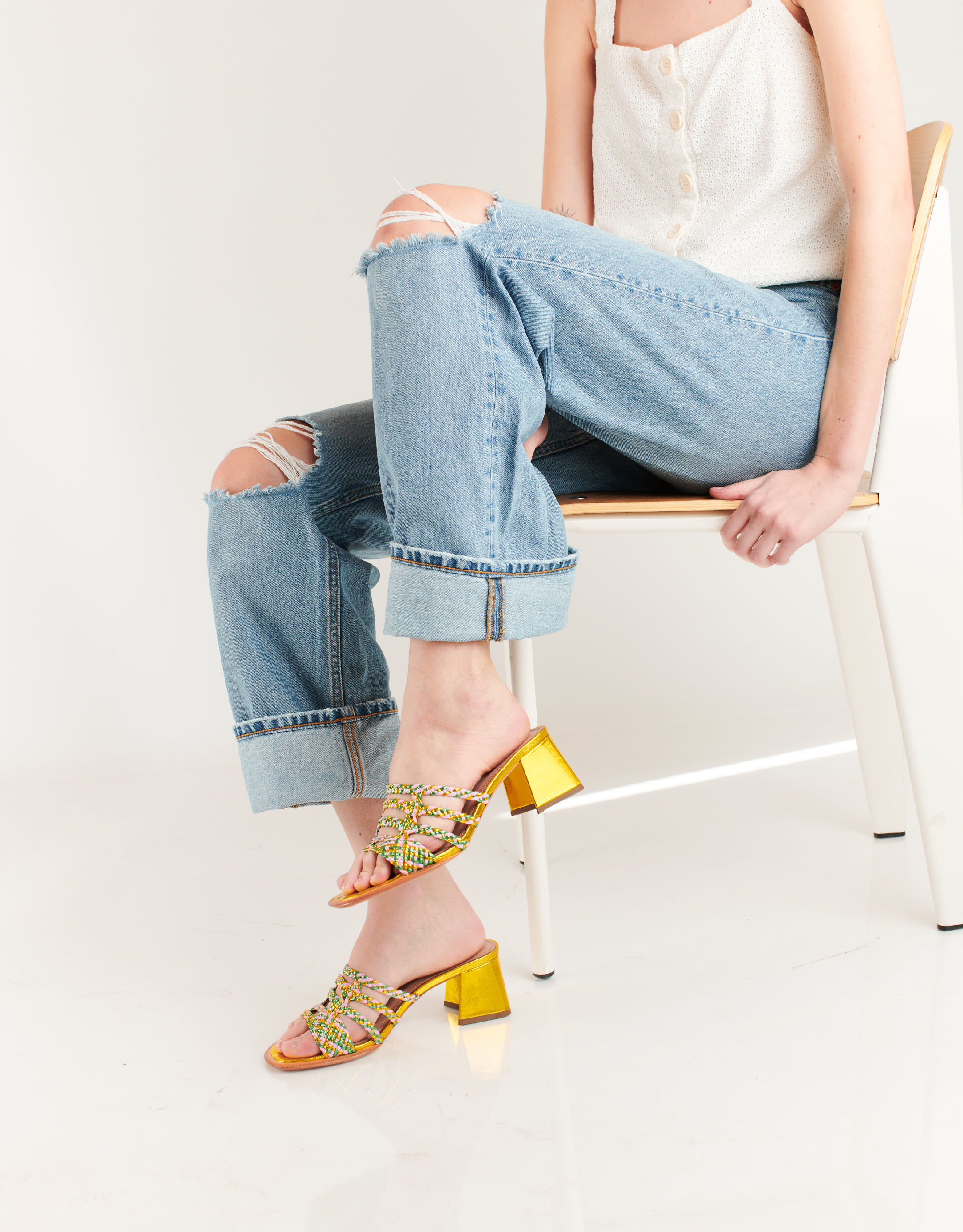 נעלי נשים - Vicenza - כפכפי עקב ANCARA - ורוד   זהב2