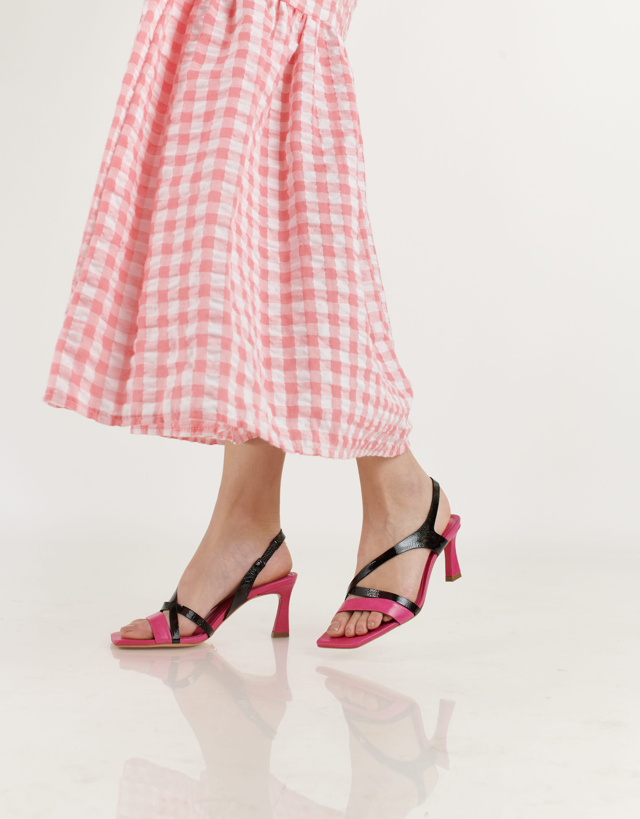 נעלי נשים - Vicenza - סנדלי עקב TEBAS - שחור ורוד