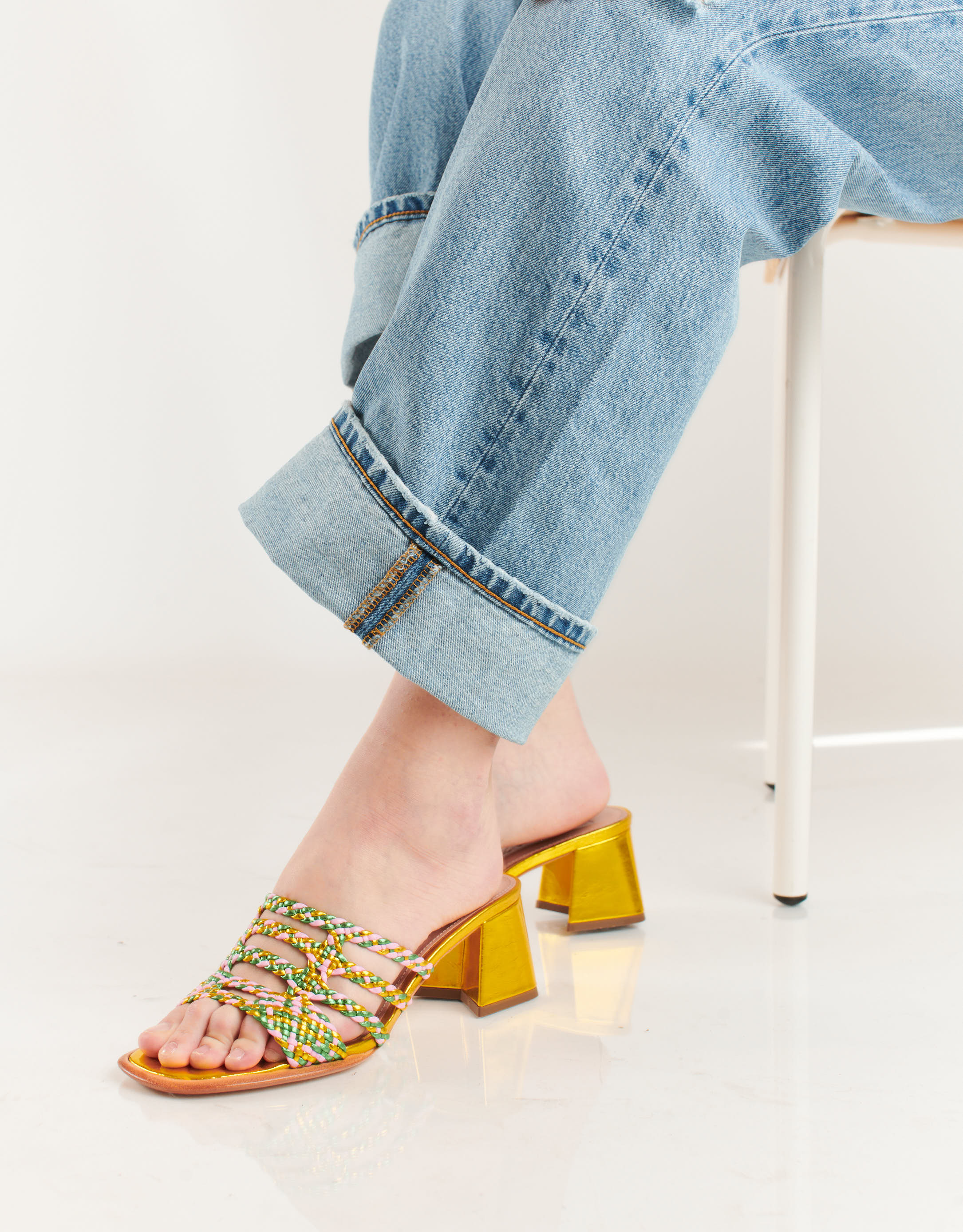 נעלי נשים - Vicenza - כפכפי עקב ANCARA - ורוד   זהב4