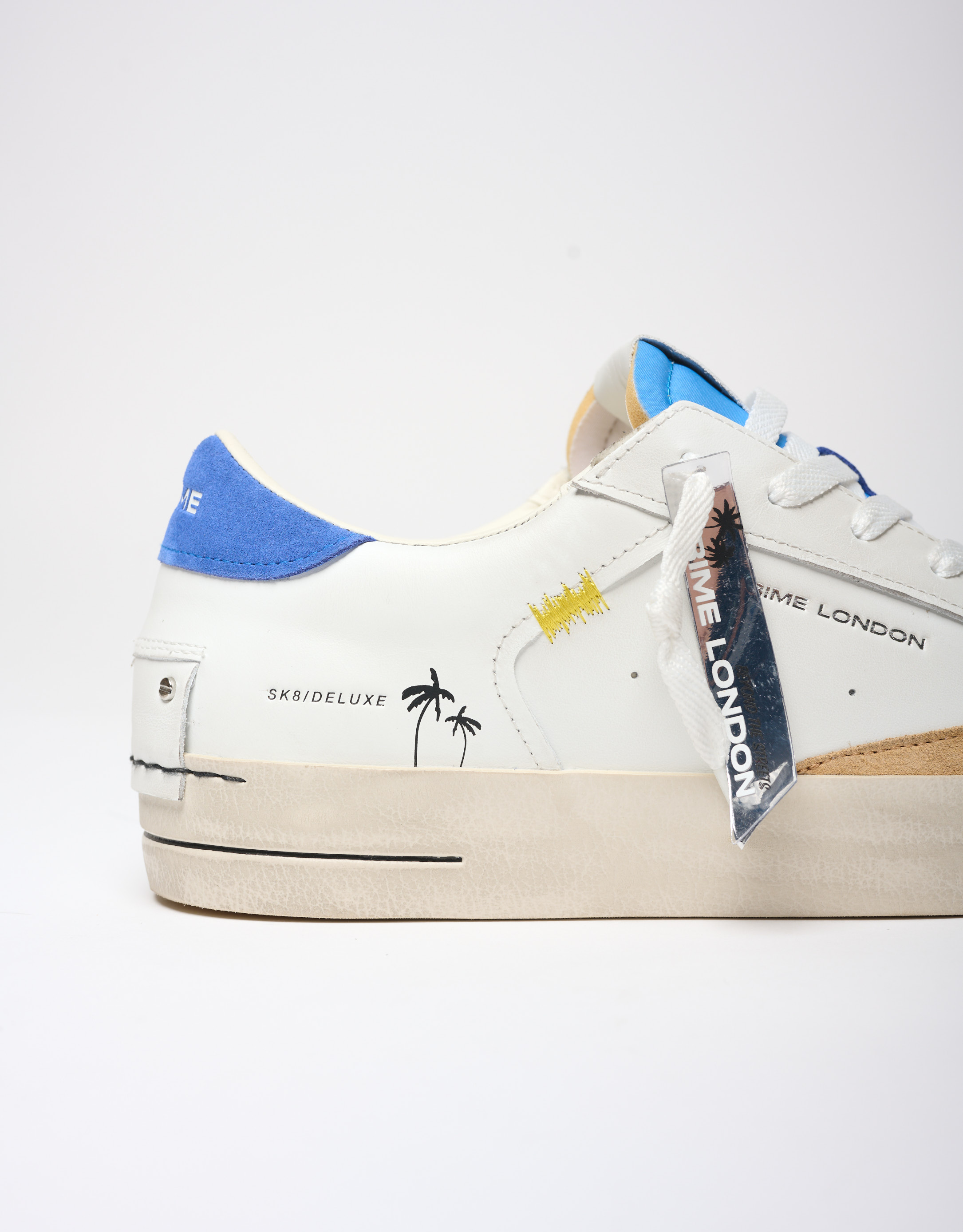 נעלי גברים - Crime London - סניקרס FREDDIE - לבן   כחול2