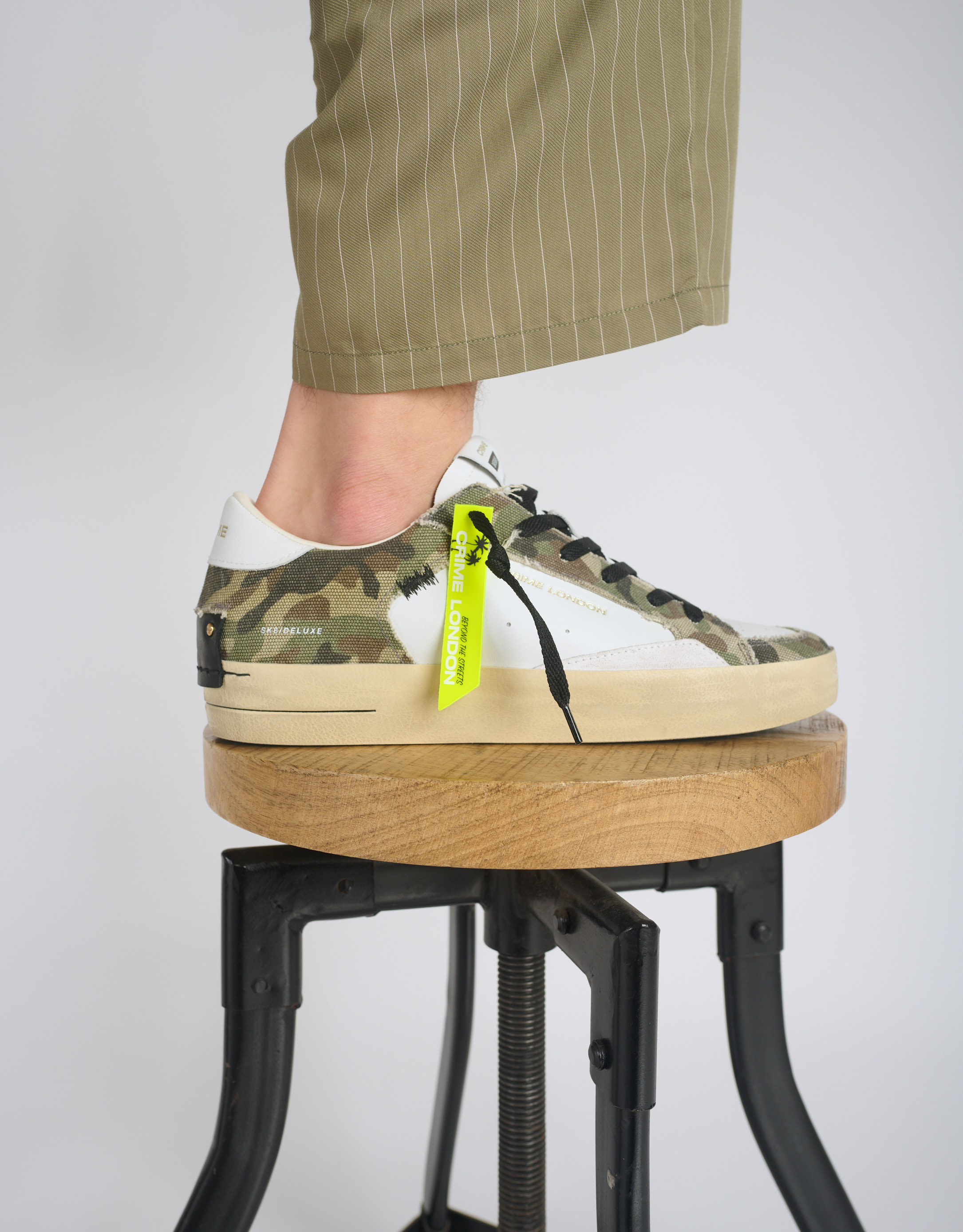 נעלי גברים - Crime London - סניקרס STEVEN - צבאי2