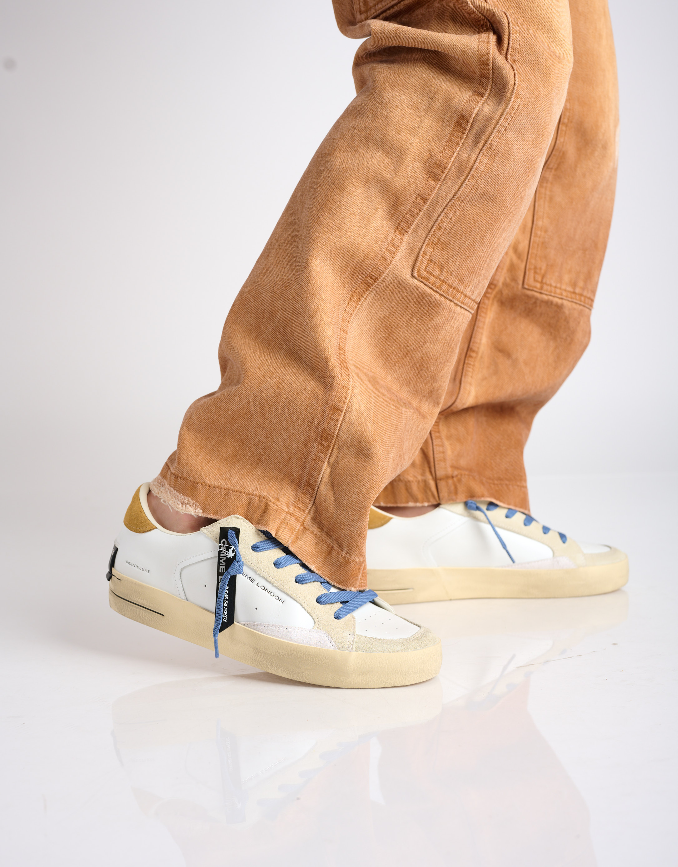 נעלי גברים - Crime London - סניקרס STEVEN - לבן3