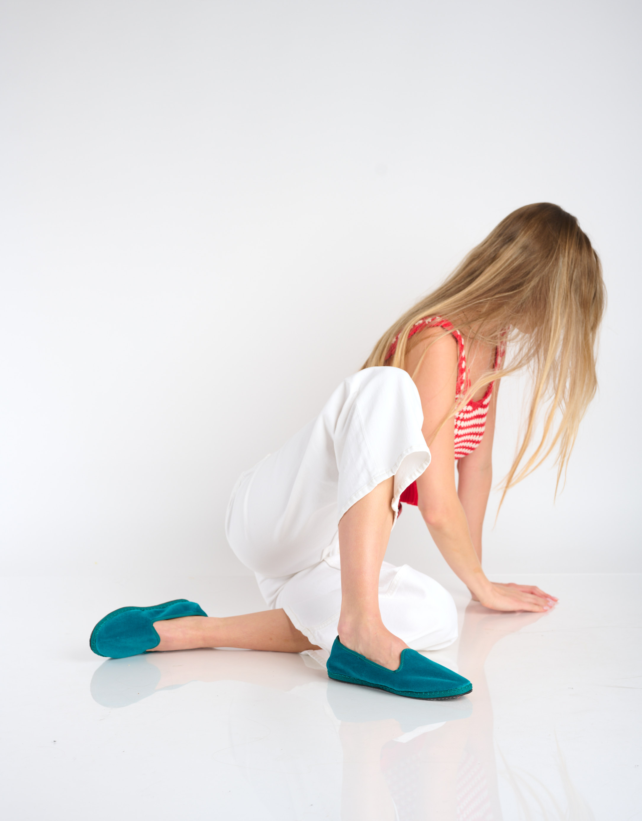 נעלי נשים - Drogheria Crivellini - נעלי קטיפה PAPUSSE CLASS - טורקיז2