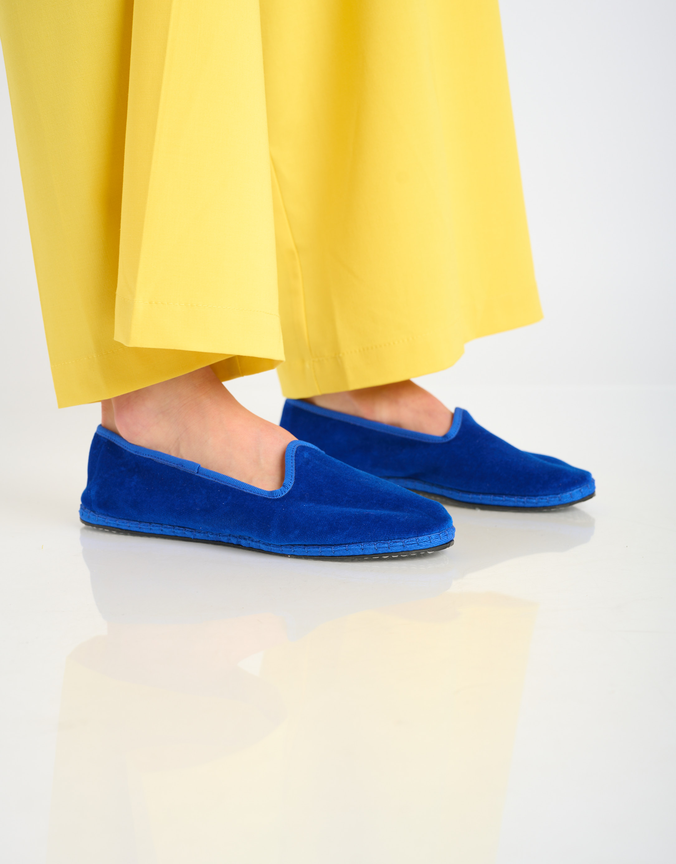 נעלי נשים - Drogheria Crivellini - נעלי קטיפה PAPUSSE CLASS - כחול2