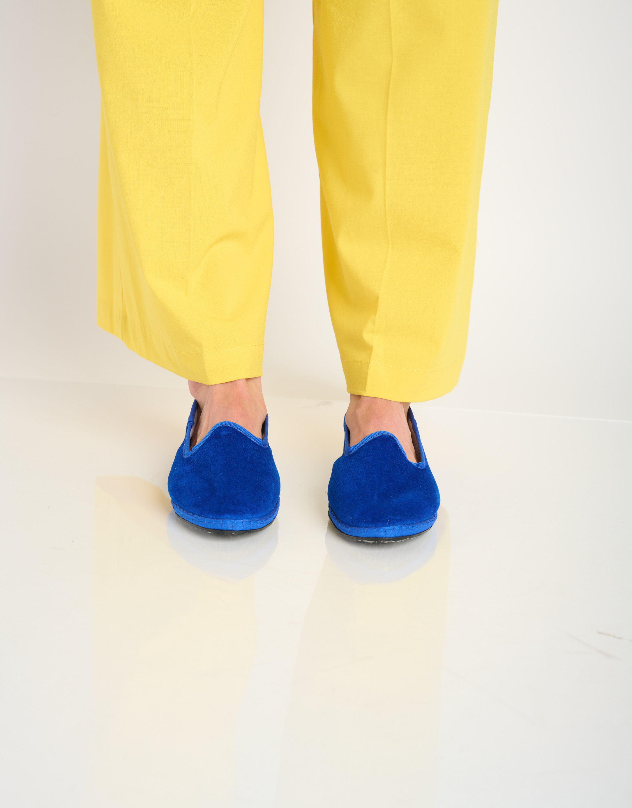 נעלי נשים - Drogheria Crivellini - נעלי קטיפה PAPUSSE CLASS - כחול4