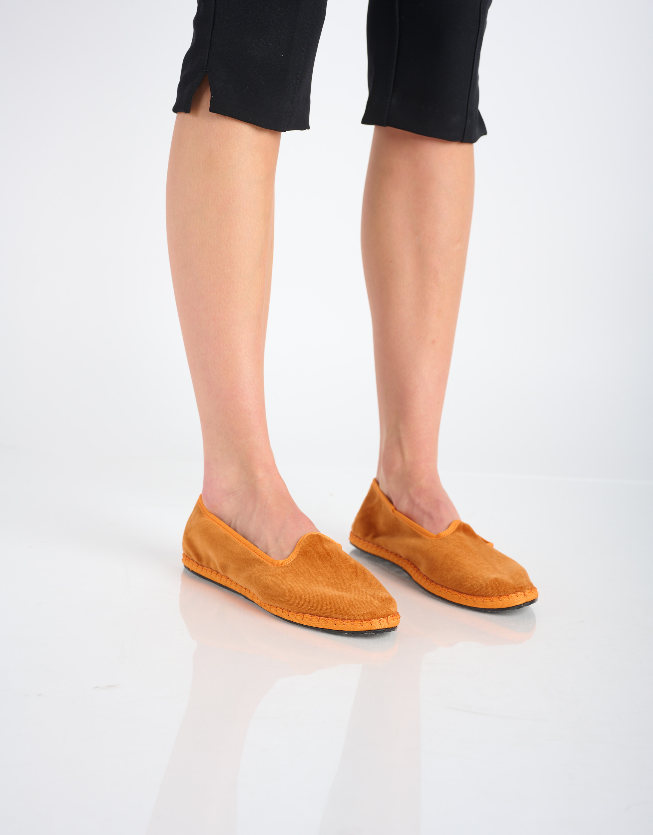 נעלי נשים - Drogheria Crivellini - נעלי קטיפה PAPUSSE CLASS - כתום4