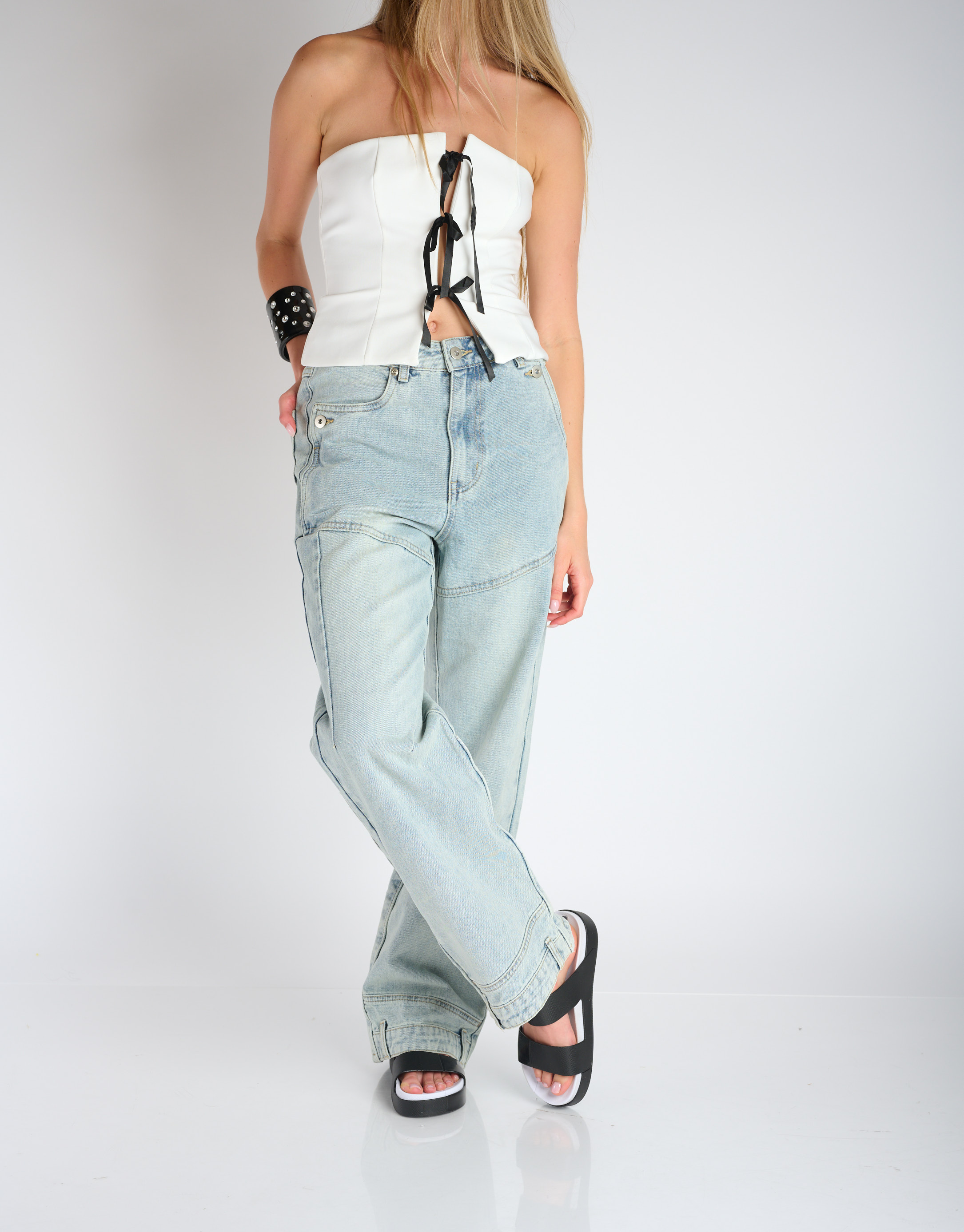 נעלי נשים - voices - כפכפי רצועות GHOST 1 - שחור2