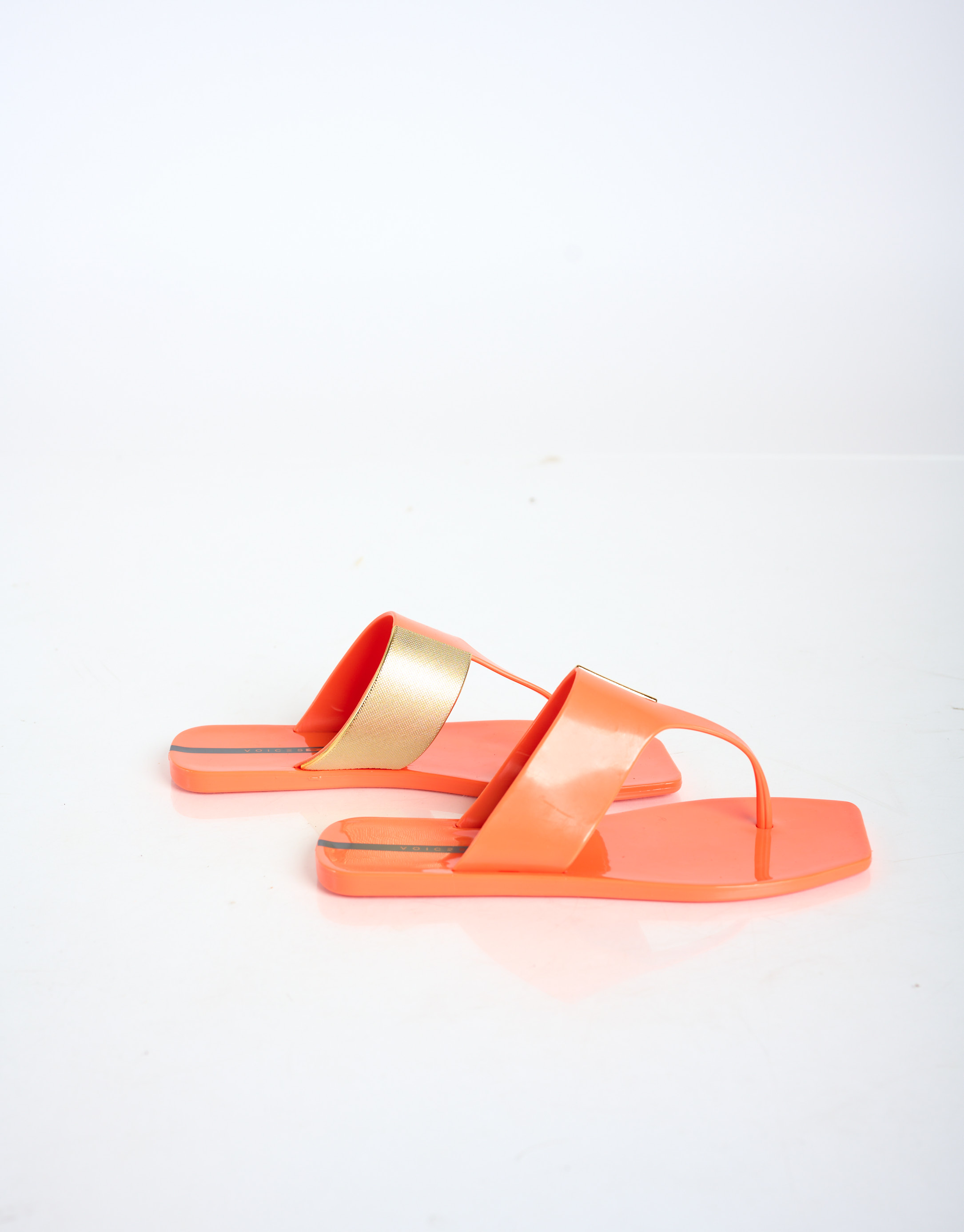 נעלי נשים - voices - כפכפי אצבע FLOW זהב - כתום3