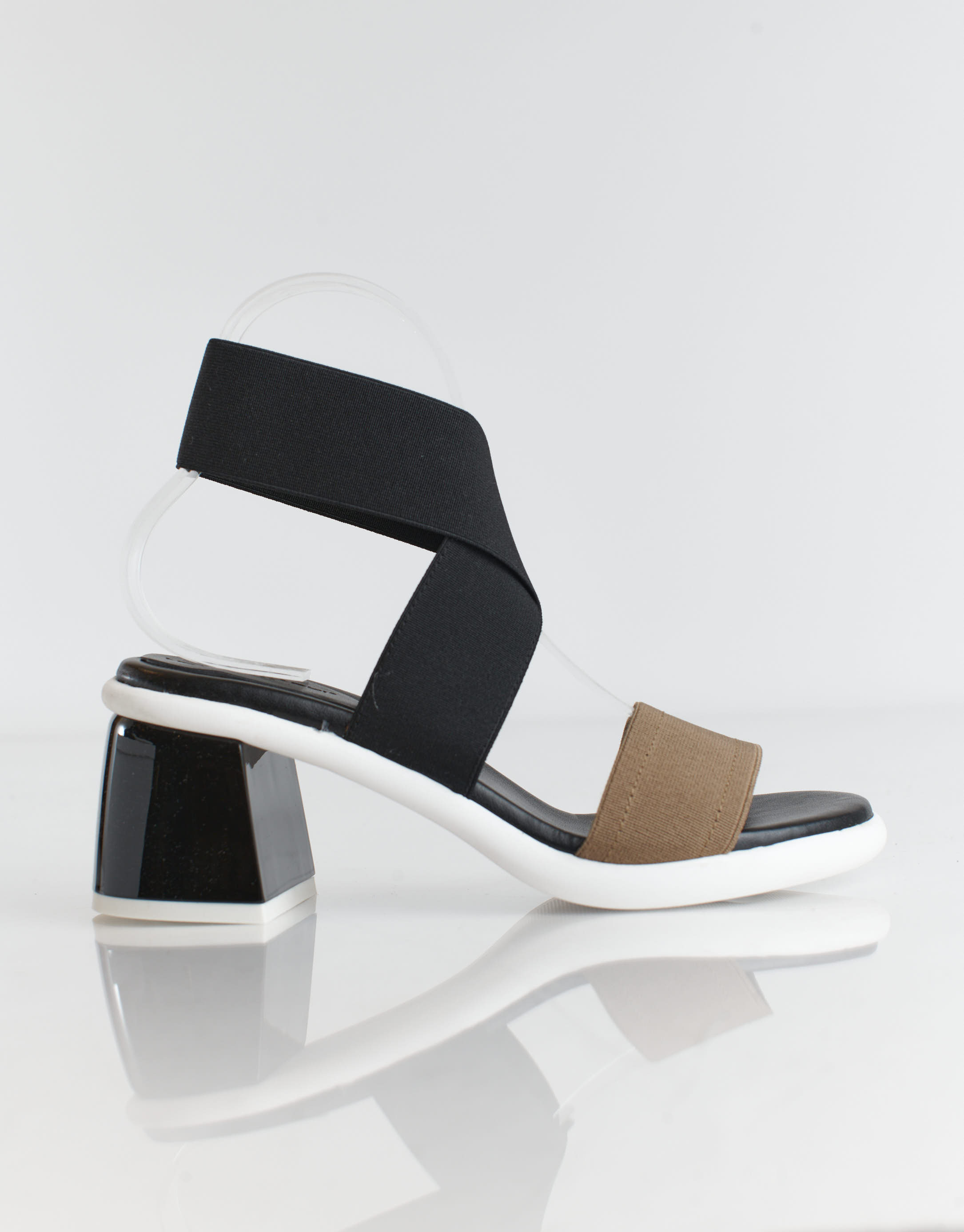 נעלי נשים - NR Rapisardi - סנדלי עקב SIBILLA - שחור חום2