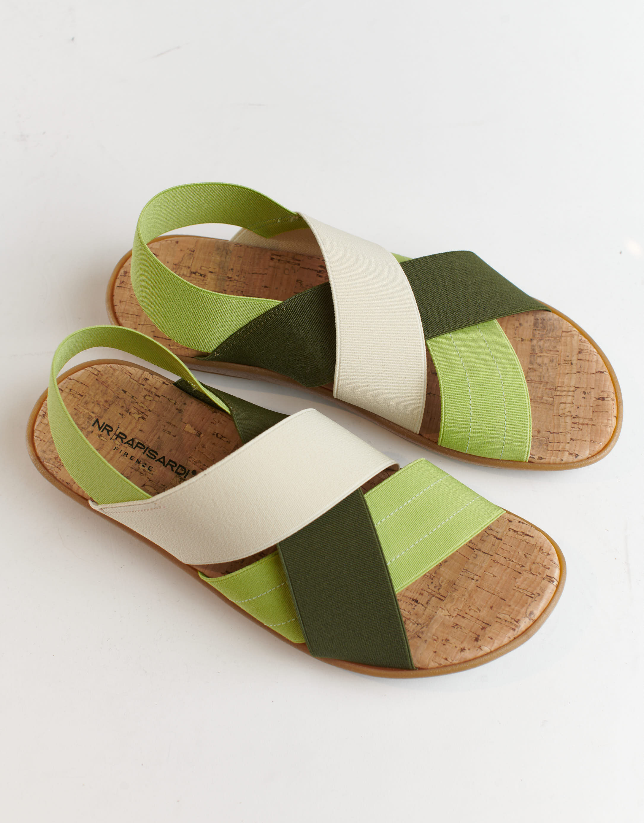 נעלי נשים - NR Rapisardi - סנדלי רצועות משולבים CRUB - חאקי2