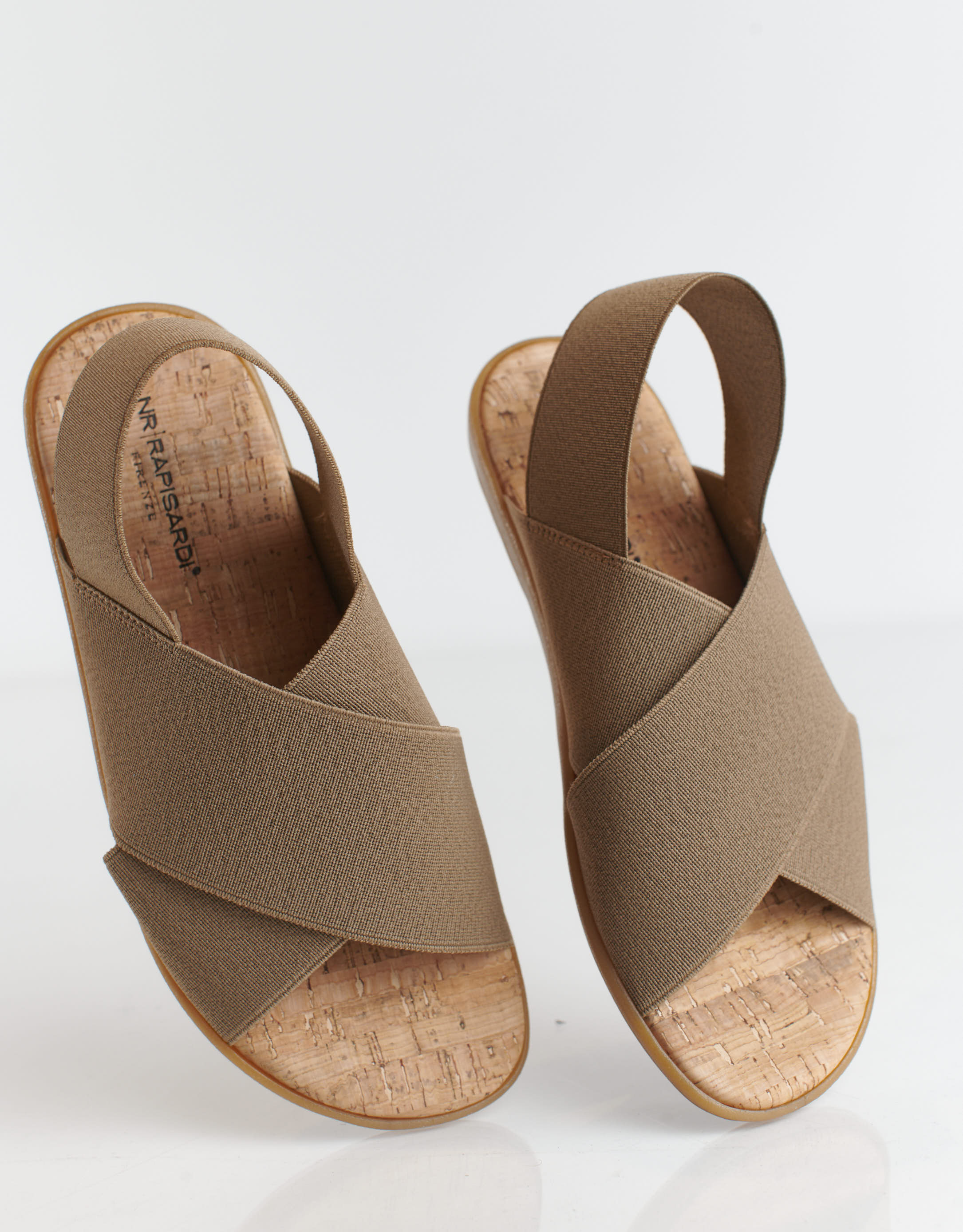 נעלי נשים - NR Rapisardi - סנדלי איקס שטוחים CRES - חום2