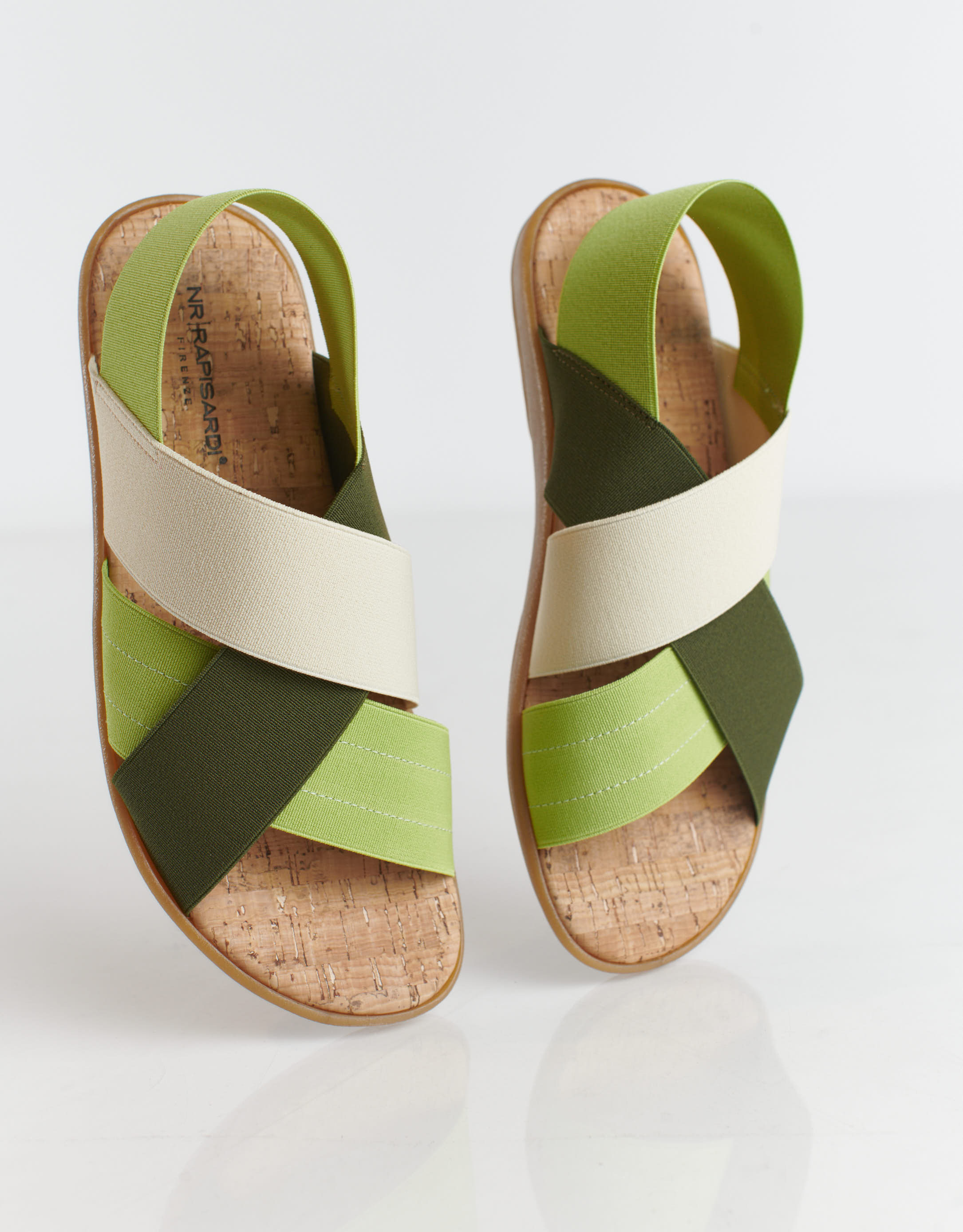 נעלי נשים - NR Rapisardi - סנדלי רצועות משולבים CRUB - חאקי4