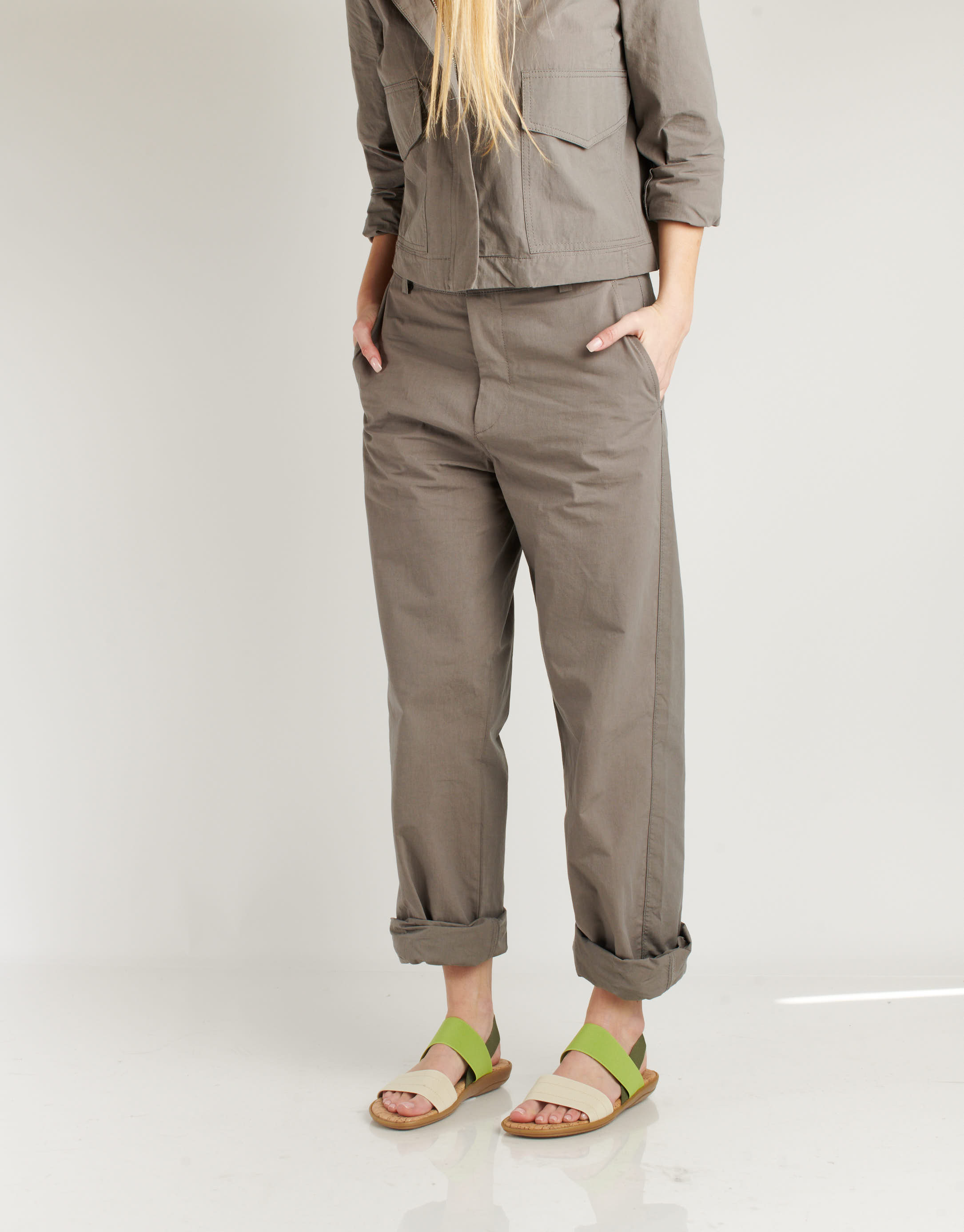 נעלי נשים - NR Rapisardi - סנדלי גומיות משולבים CRUS - בז'2