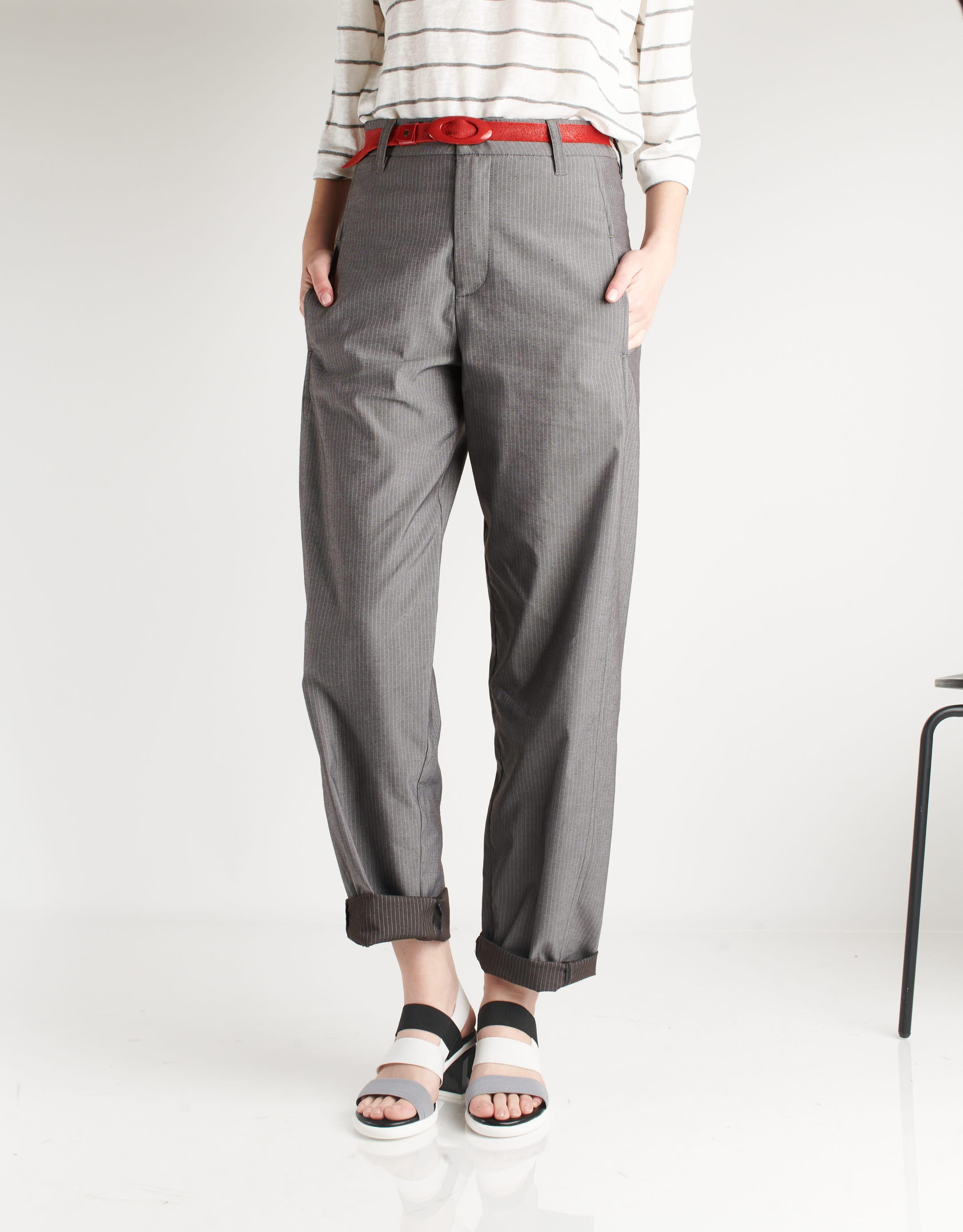 נעלי נשים - NR Rapisardi - סנדלי עקב SHIRLEY - אפור   לבן4