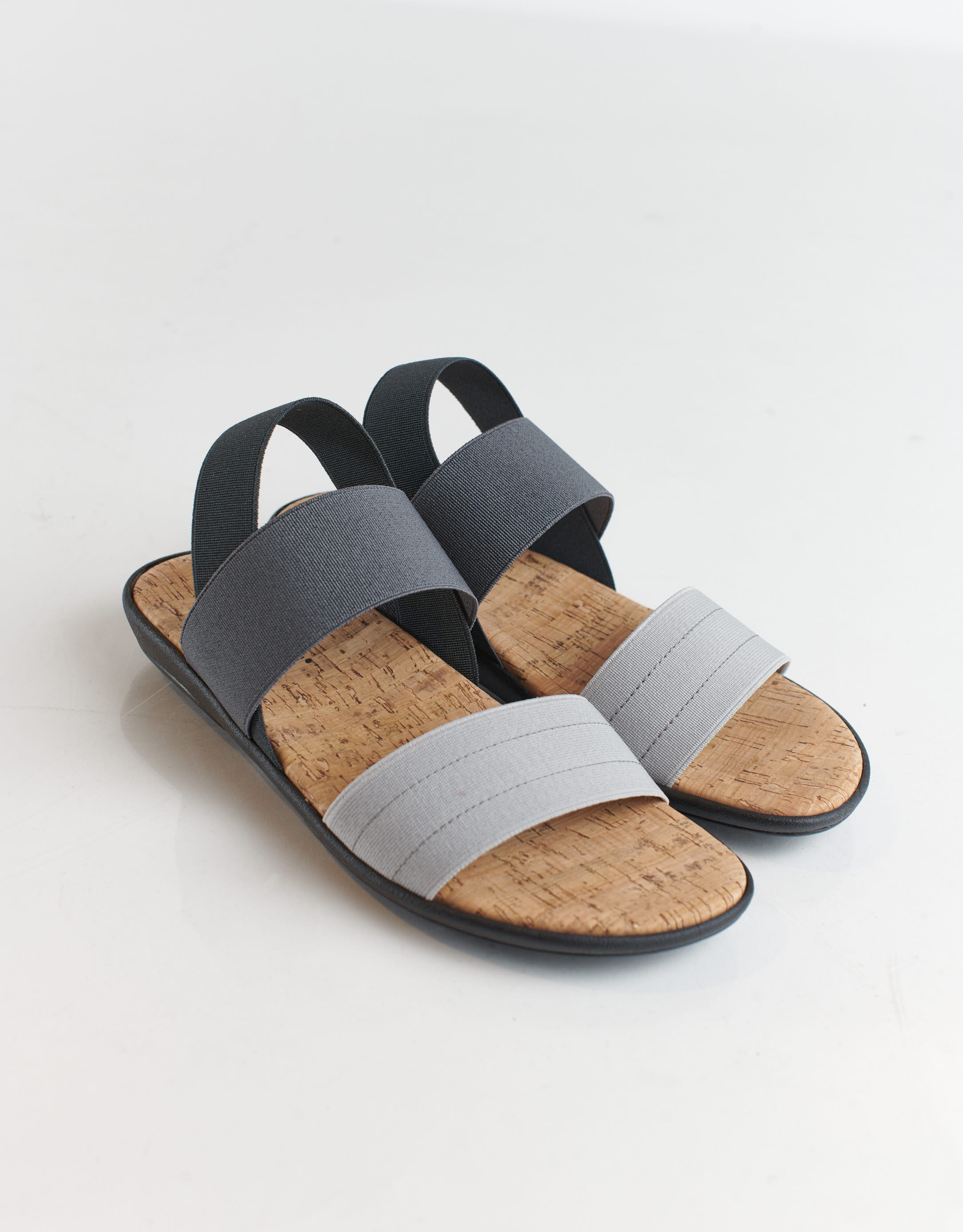 נעלי נשים - NR Rapisardi - סנדלי גומיות משולבים CRUS - אפור3