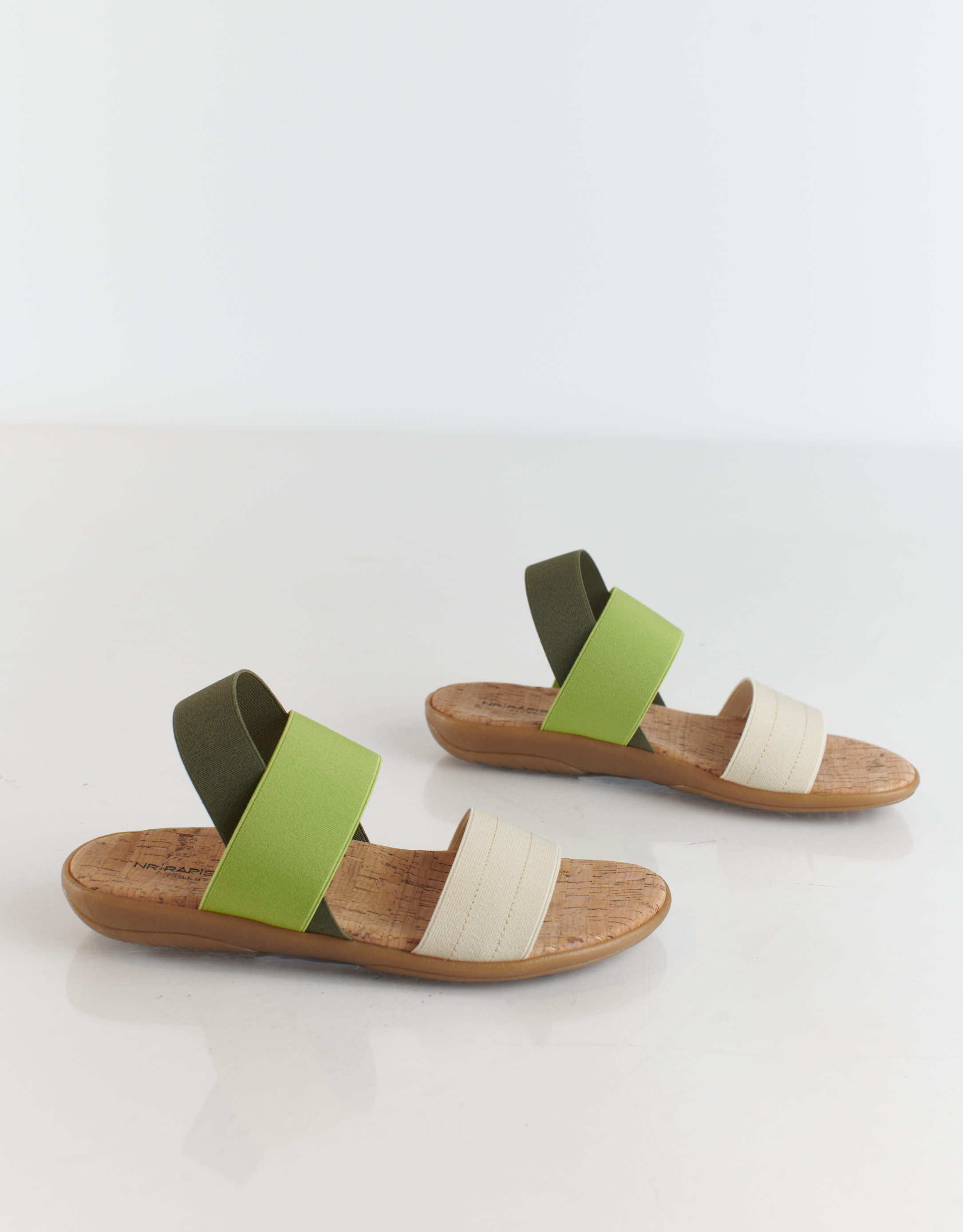 נעלי נשים - NR Rapisardi - סנדלי גומיות משולבים CRUS - בז'3