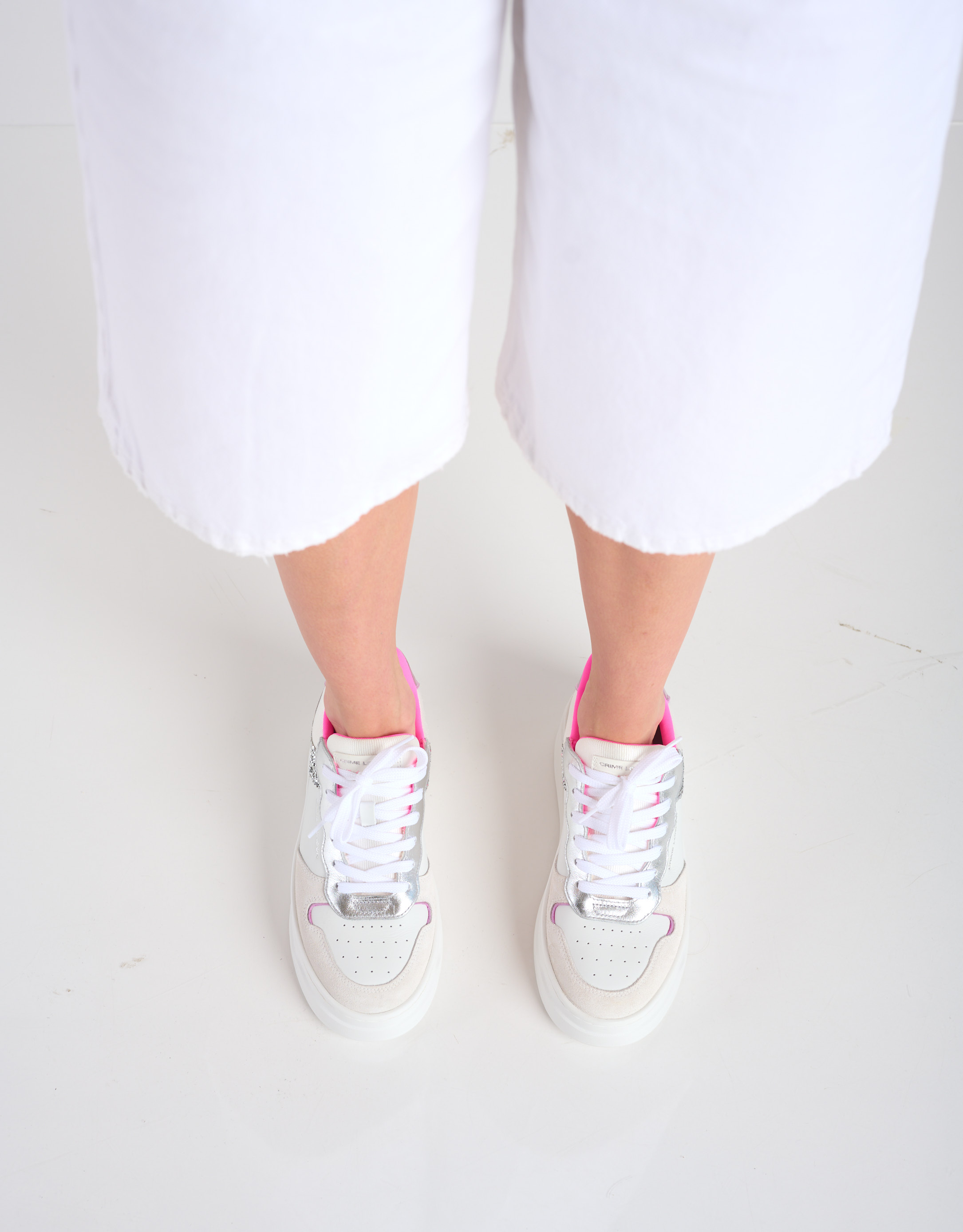 נעלי נשים - Crime London - סניקרס WANDA - ורוד   כסף3