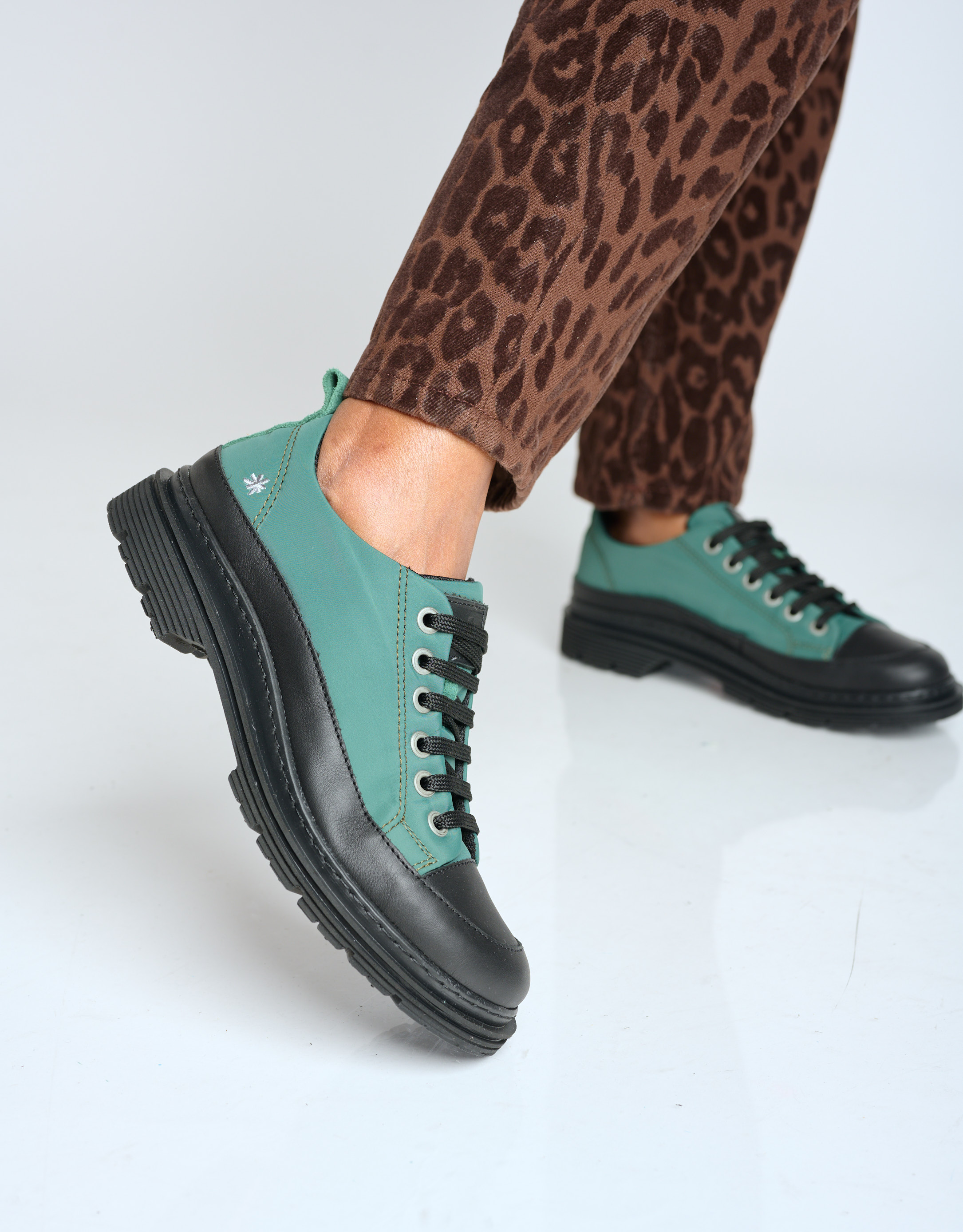 נעלי נשים - Art - נעליים מבד BIRMINGHAM - ירוק   שחור2