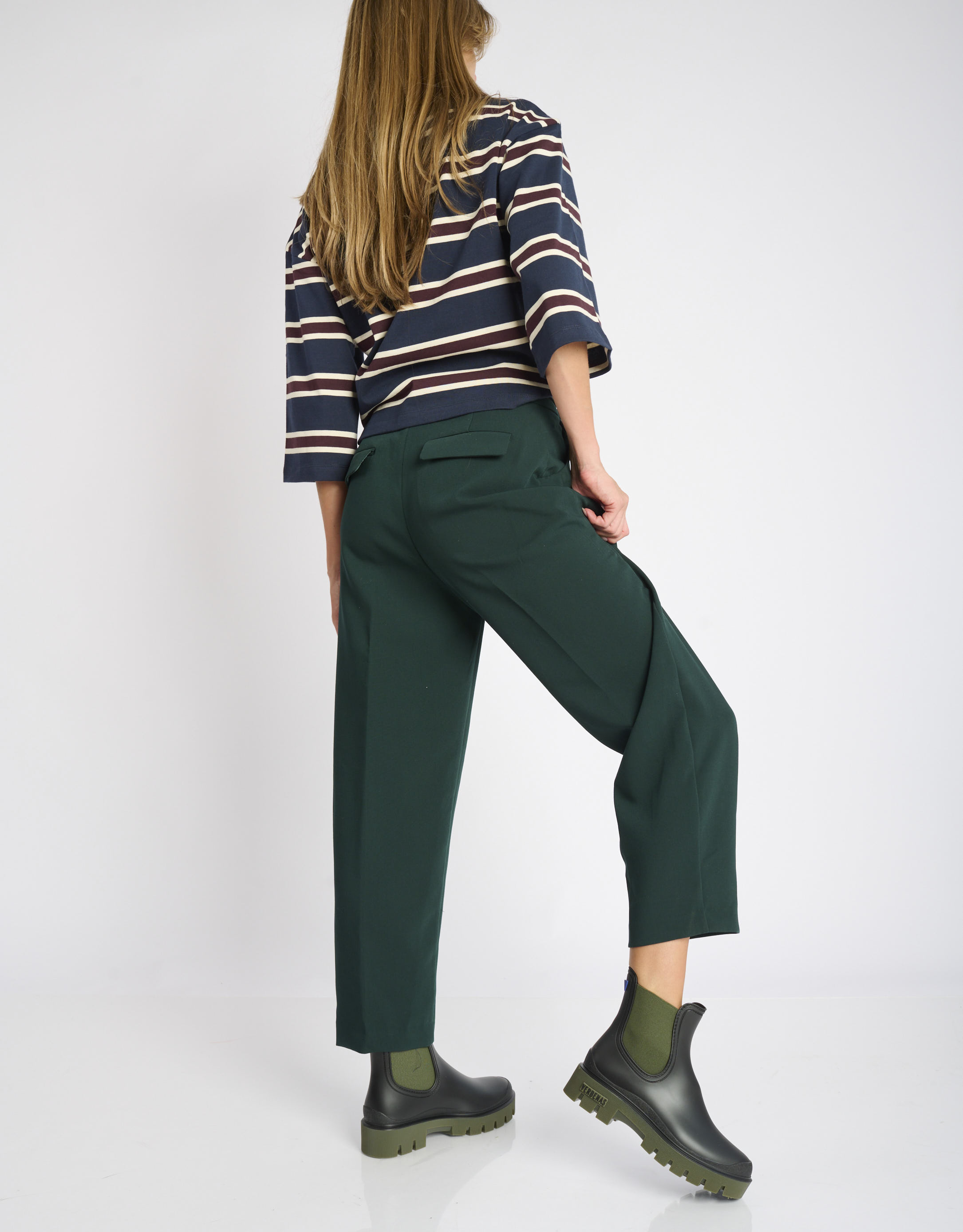 נעלי נשים - Verbenas - מגפוני צ'לסי מגומי MAE - שחור ירוק