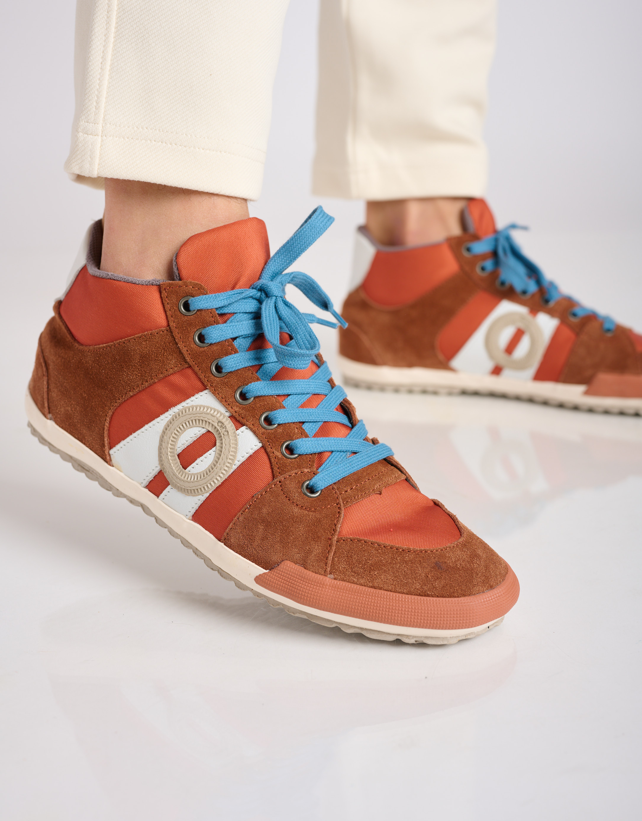 נעלי גברים - Aro - סניקרס גבוהות בד ועור IDO - חמרה2