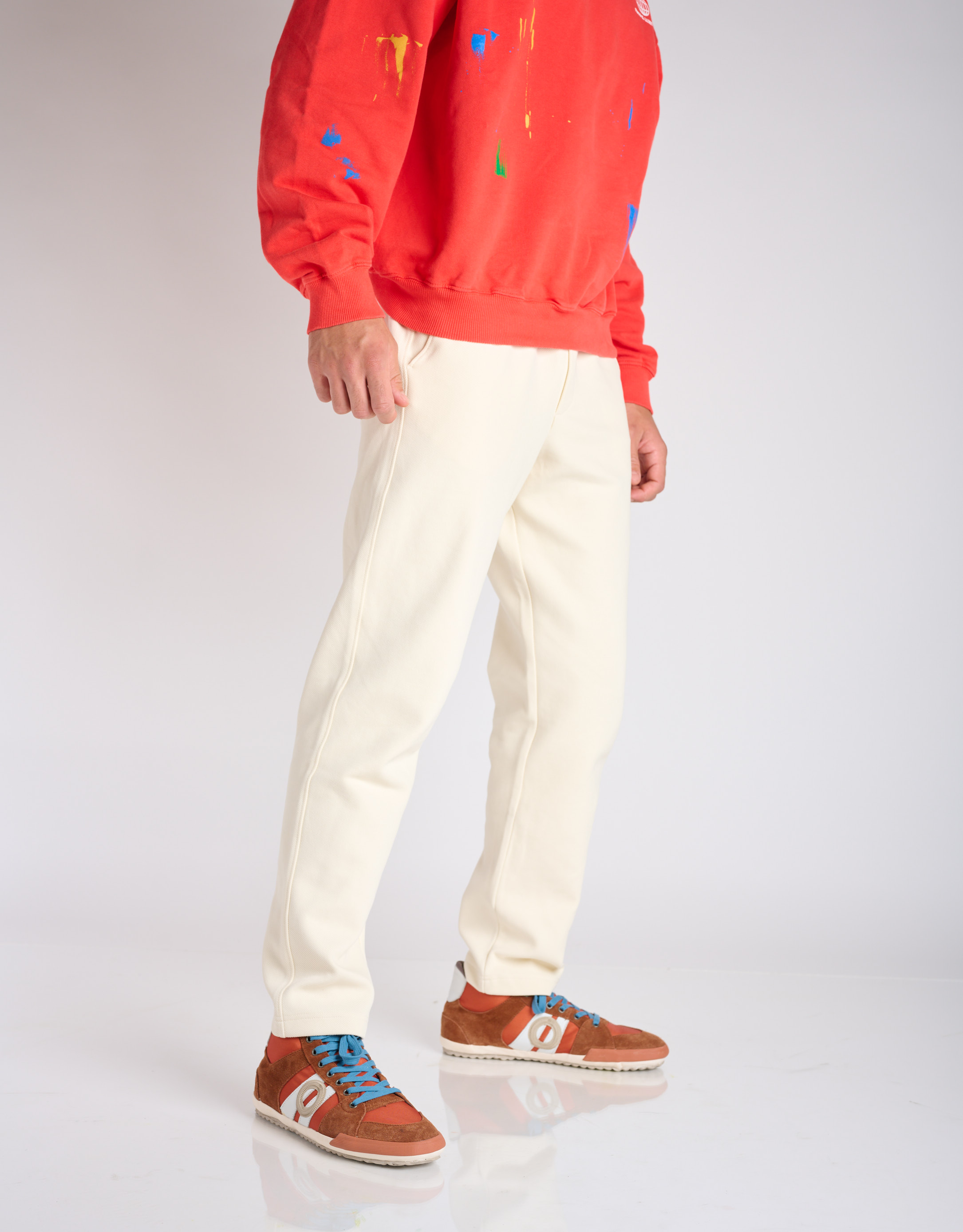 נעלי גברים - Aro - סניקרס גבוהות בד ועור IDO - חמרה3