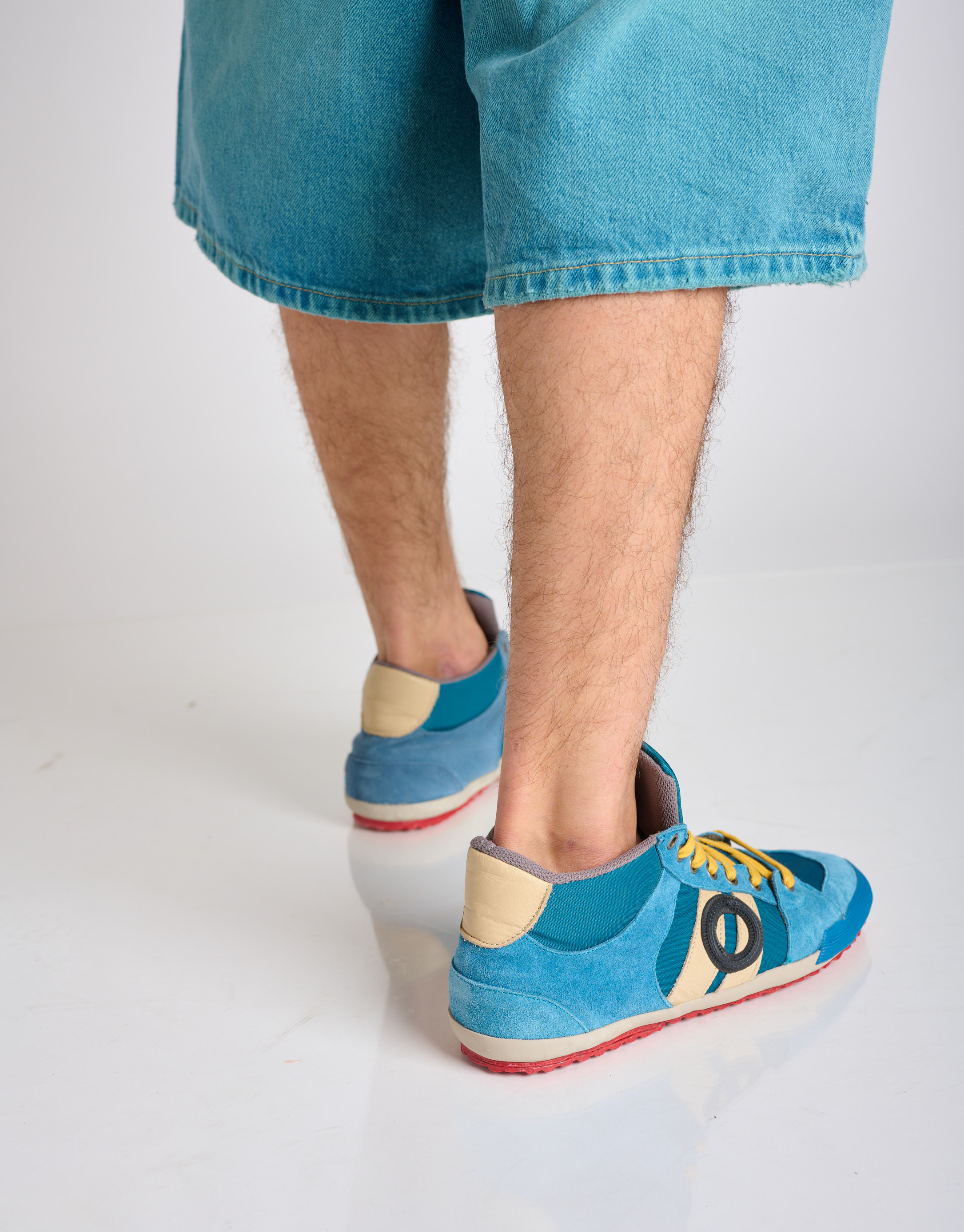 נעלי גברים - Aro - סניקרס גבוהות בד ועור IDO - כחול4