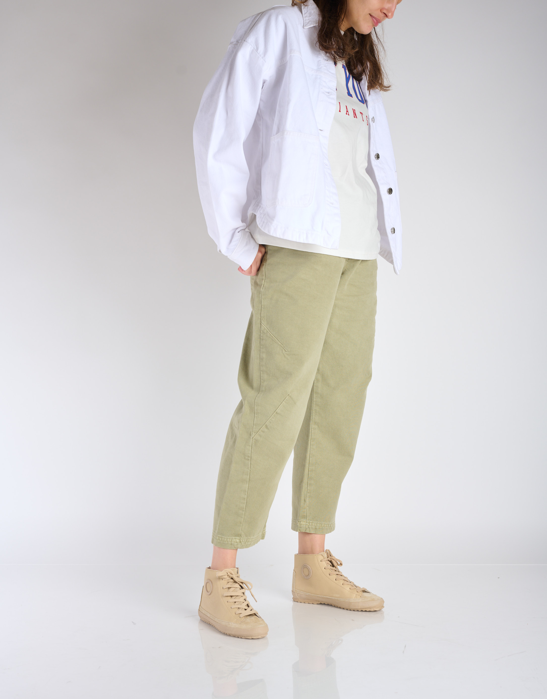 נעלי נשים - Aro - סניקרס עור גבוהות GUS - אופוויט2