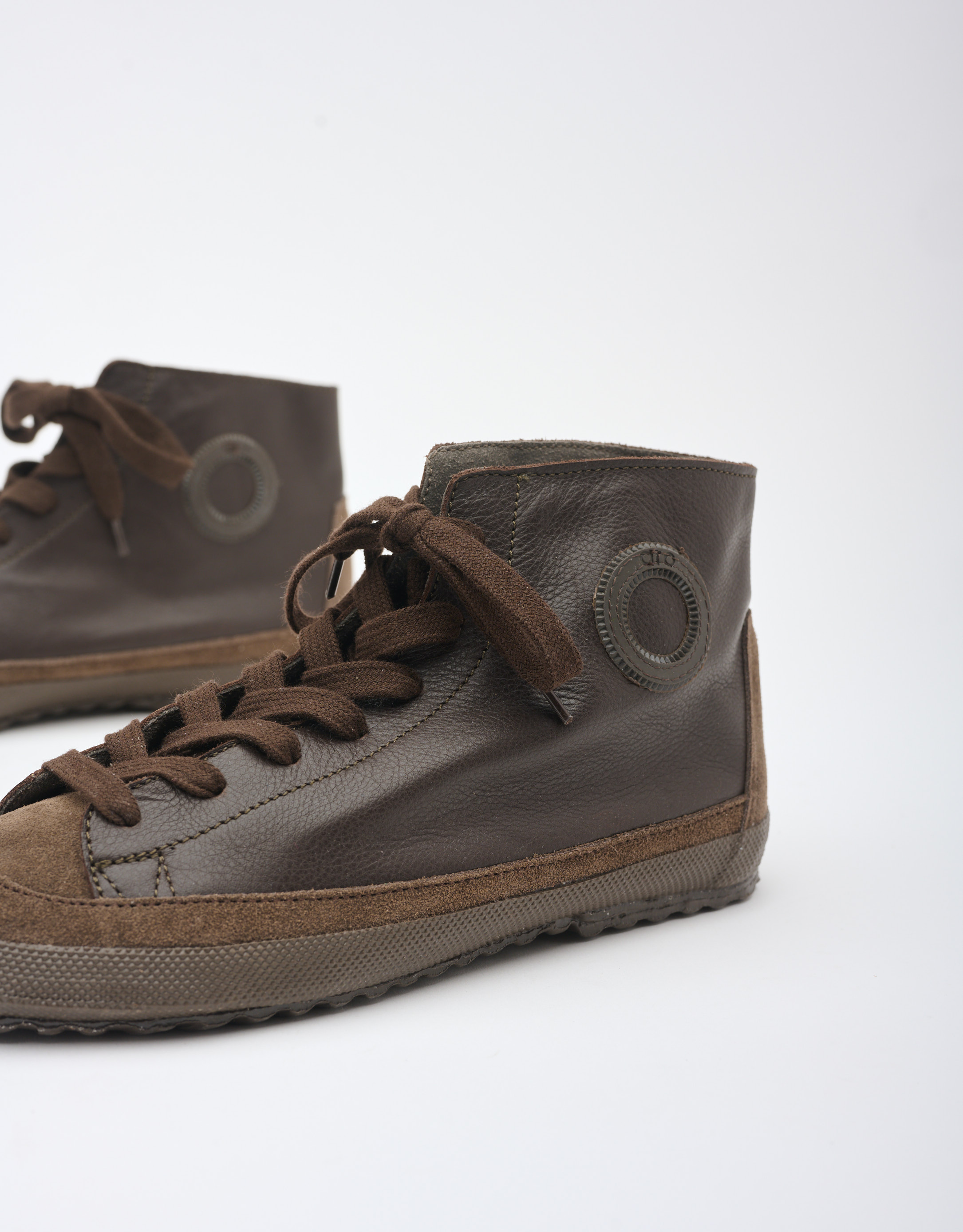 נעלי נשים - Aro - סניקרס עור גבוהות GUS - חום כהה3