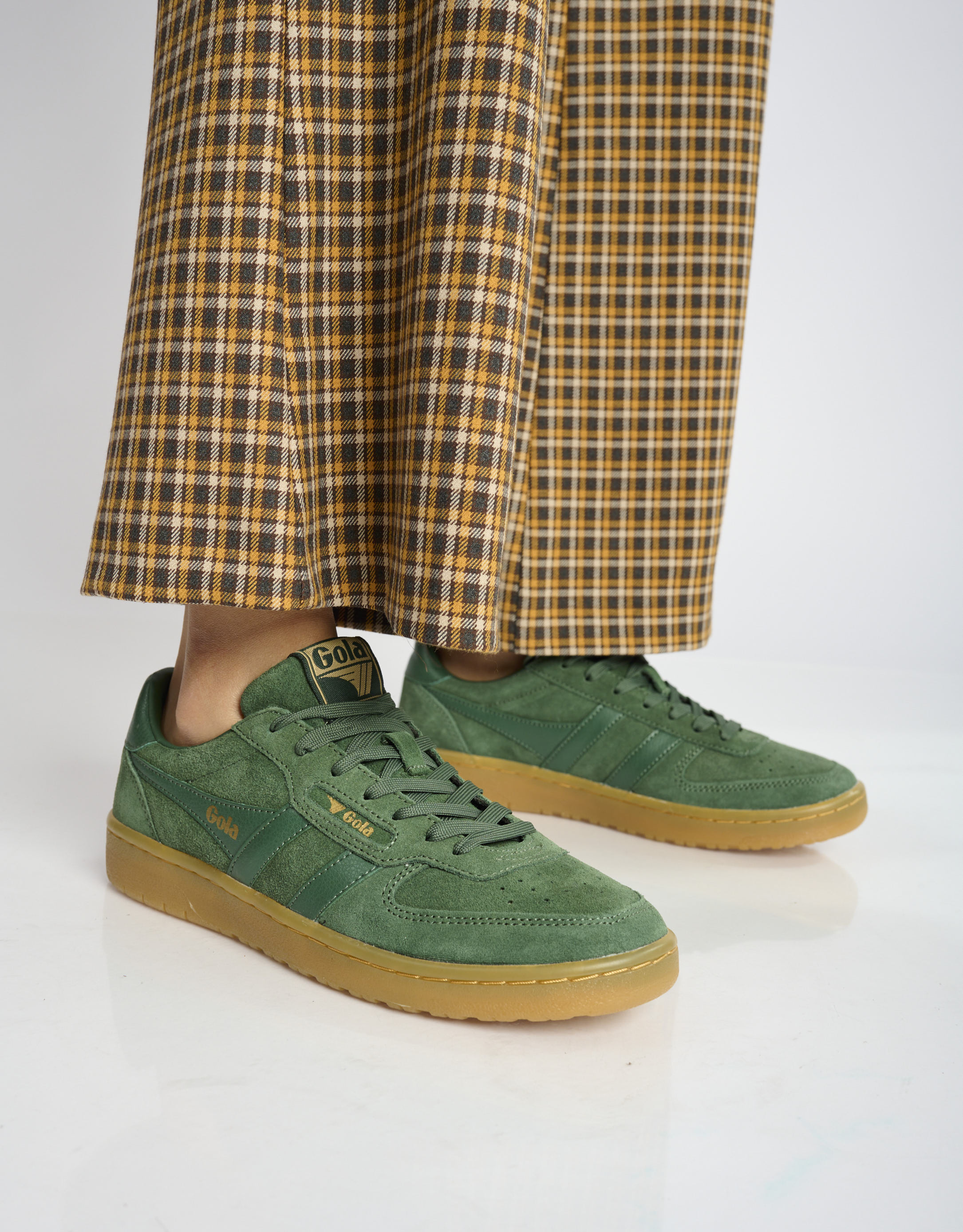 נעלי נשים - Gola - סניקרס זמש HAWK - ירוק3