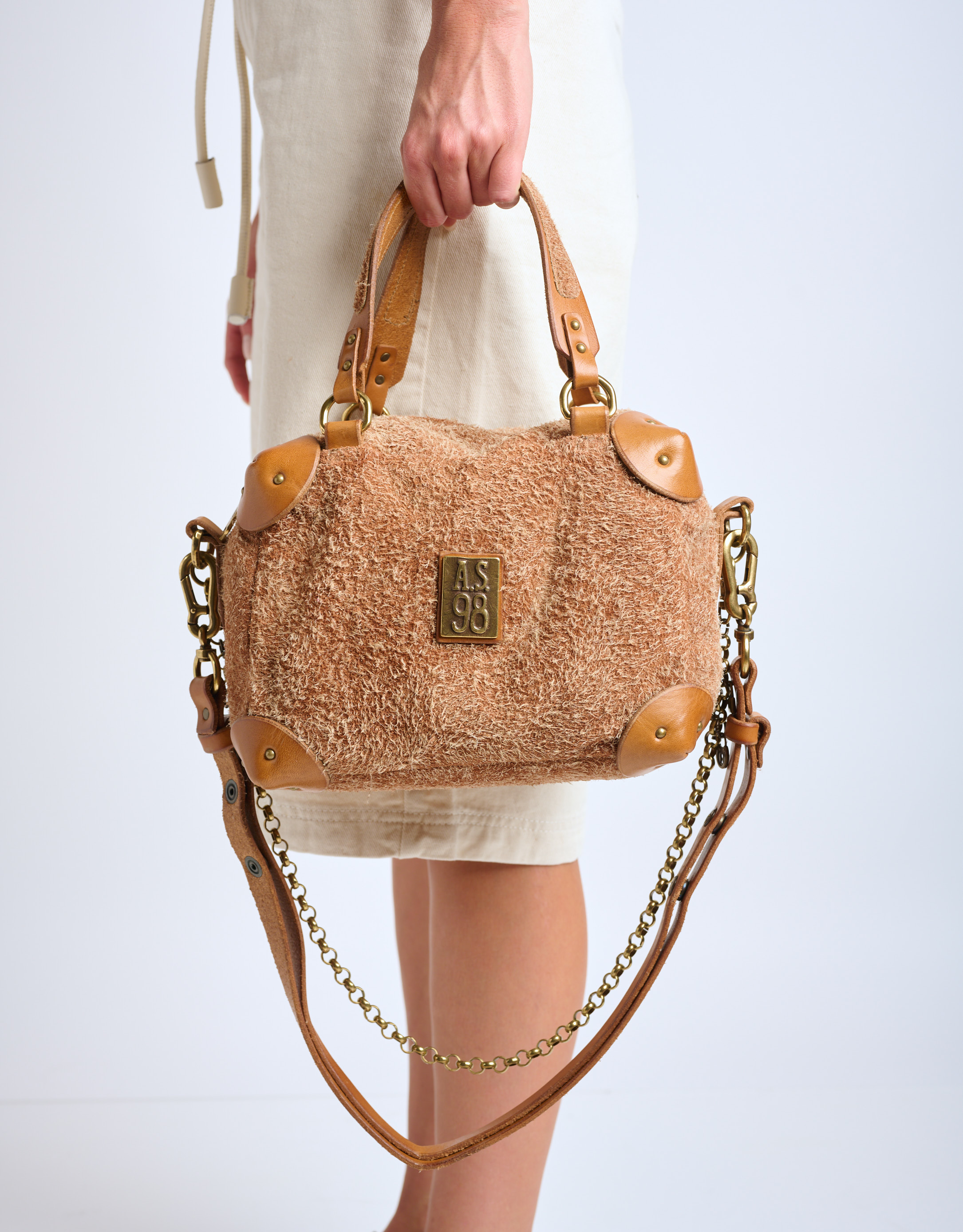 נעלי נשים - A.S. 98 - תיק CINZIA מזמש מוברש - קאמל1