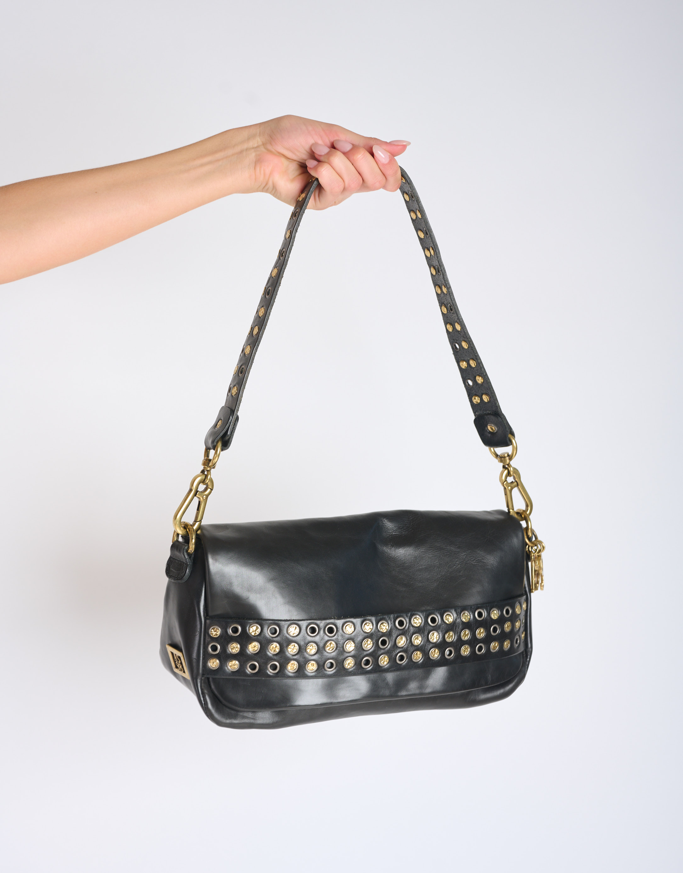 נעלי נשים - A.S. 98 - תיק צד עם ניטים ANILA - שחור4