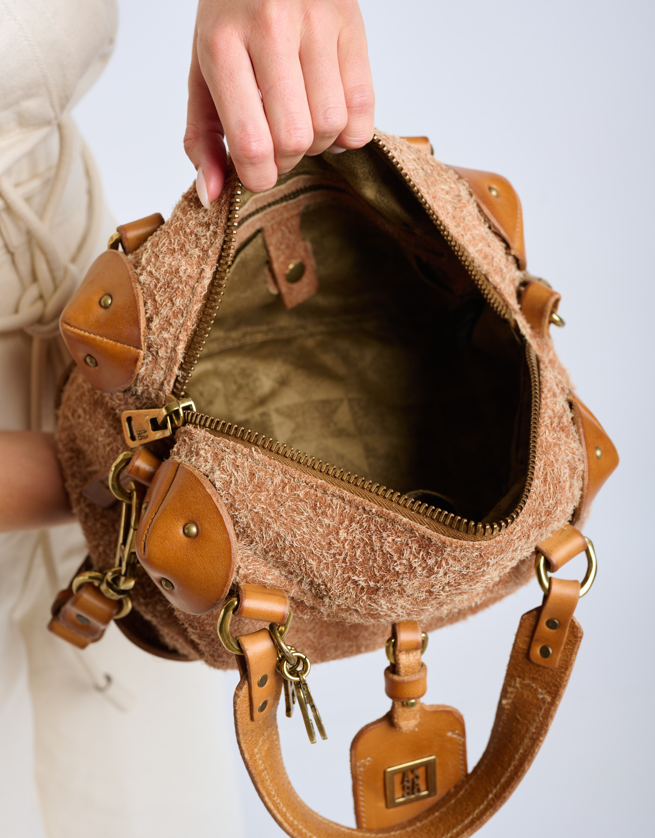 נעלי נשים - A.S. 98 - תיק CINZIA מזמש מוברש - קאמל2